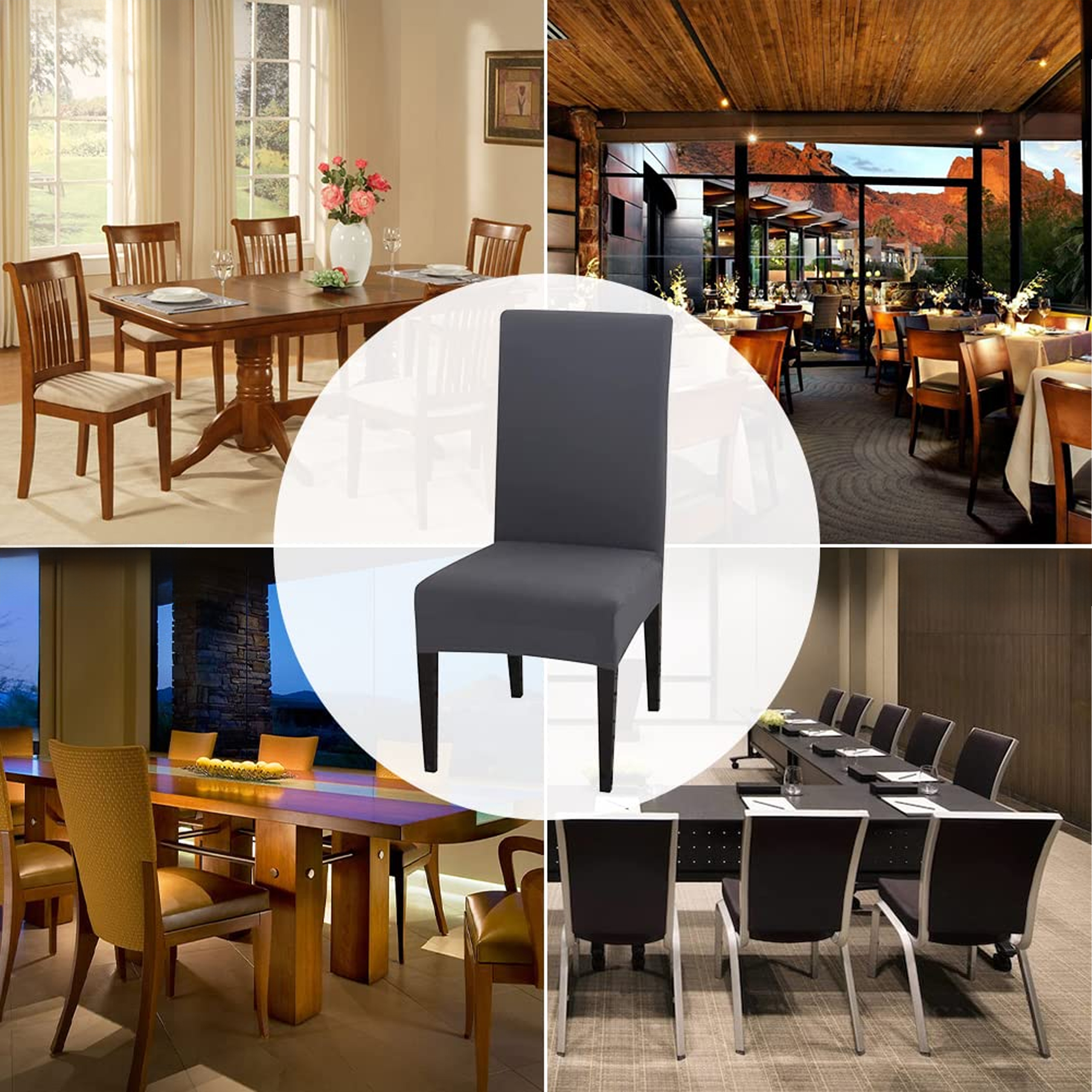 Pokrowiec na Krzesło Siedzisko Mocny Uniwersalny Elastyczny z Gumką Miękki - obrazek 7