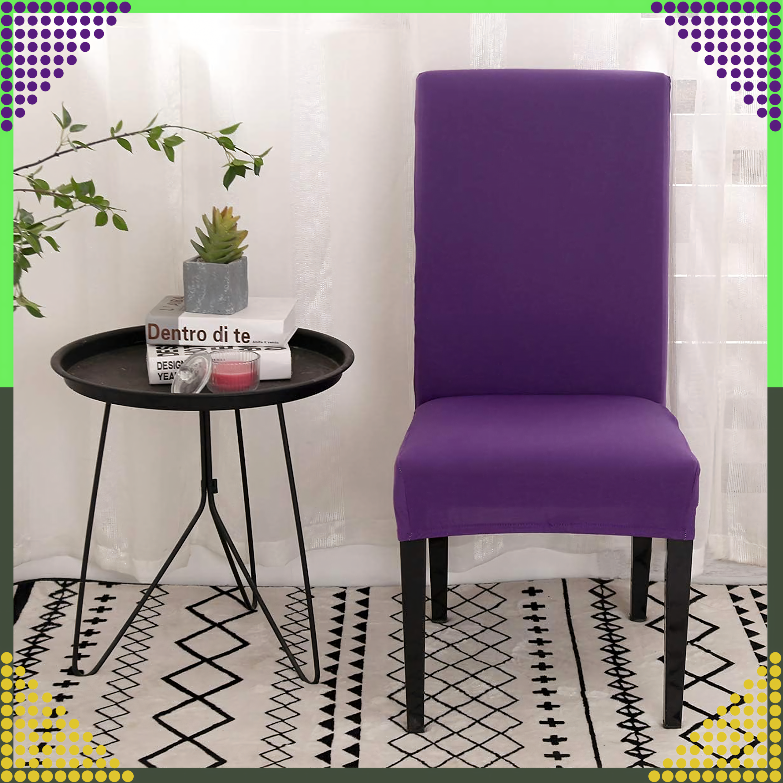 Pokrowiec na Krzeszło Siedzisko Mocny Uniwersalny Elastyczny z Gumką Miękki - obrazek 5