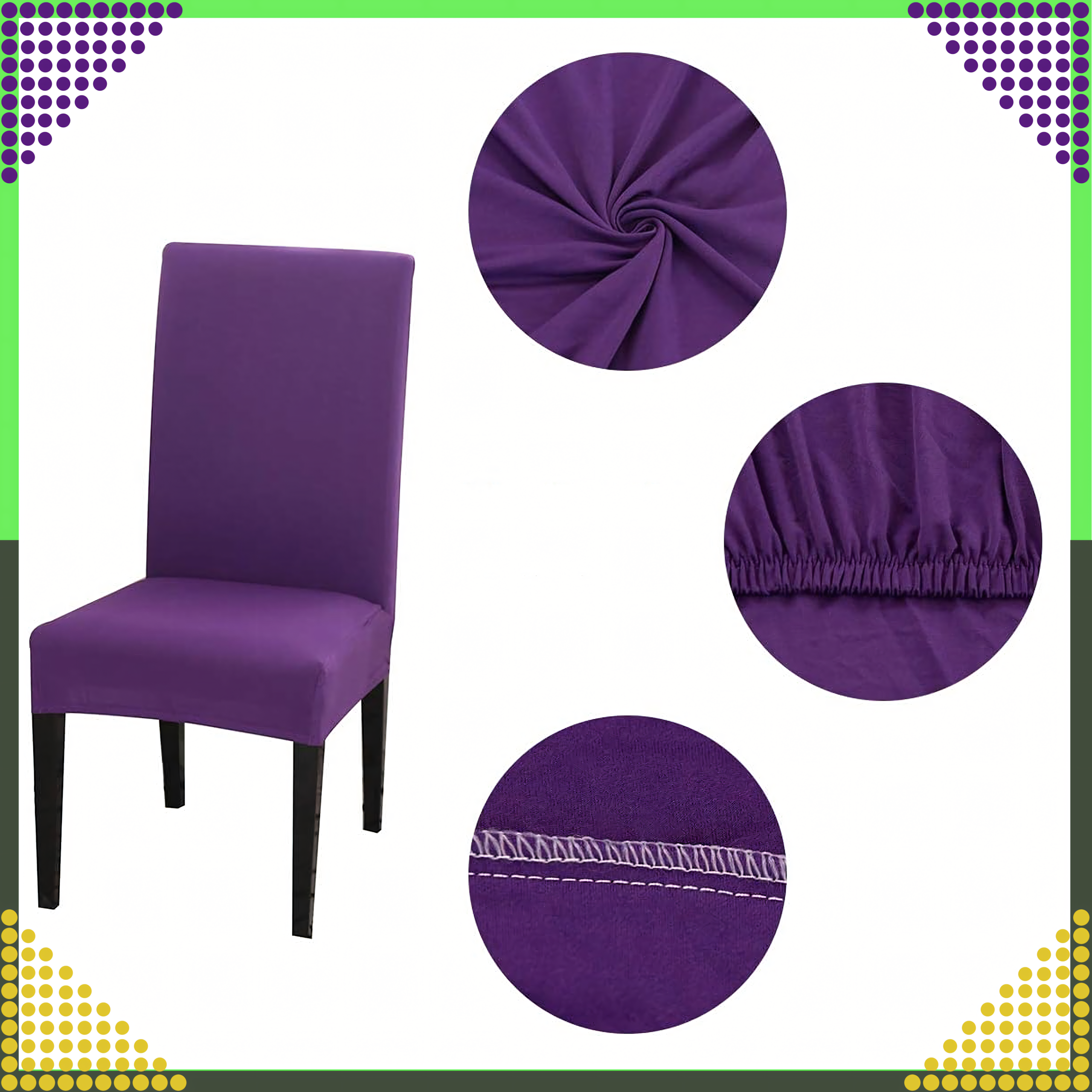 Pokrowiec na Krzeszło Siedzisko Mocny Uniwersalny Elastyczny z Gumką Miękki - obrazek 6