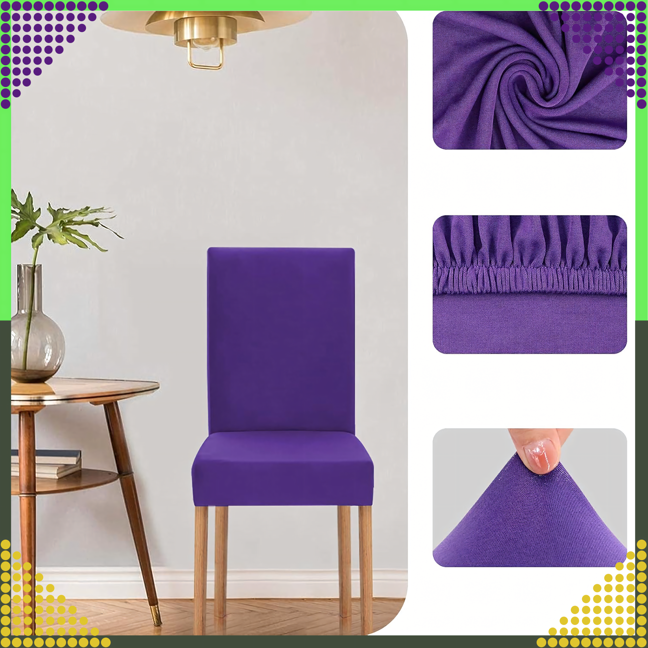 Pokrowiec na Krzeszło Siedzisko Mocny Uniwersalny Elastyczny z Gumką Miękki - obrazek 9