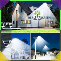 Latarnia Ogrodowa Lampa Solarna na Słup Mocna 100W Panel Uliczna 129 Led