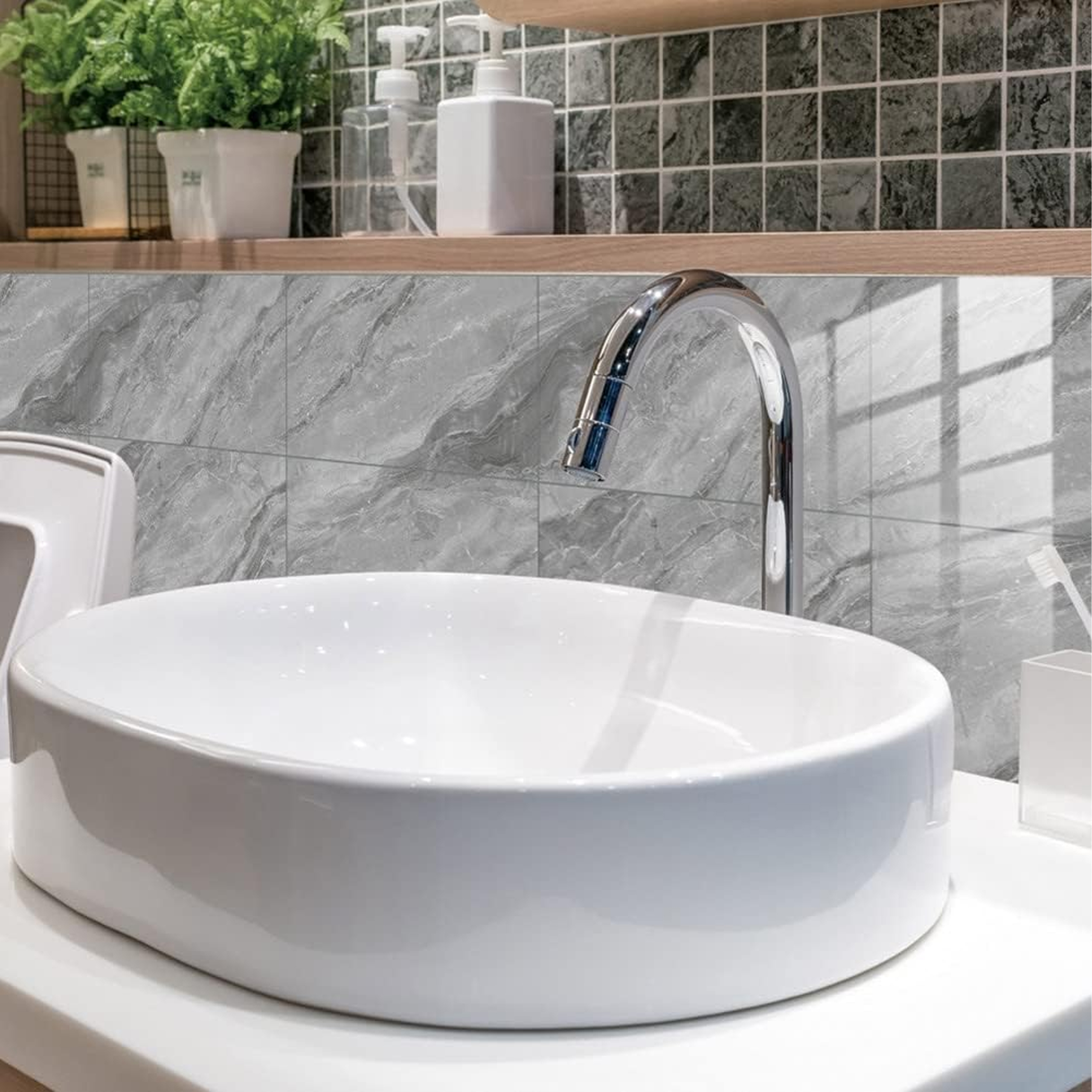 TAPETA SAMOPRZYLEPNA PANELE PŁYTKI ŚCIENNE NAKLEJKI MARMUR 30X15CM 16SZT - obrazek 8