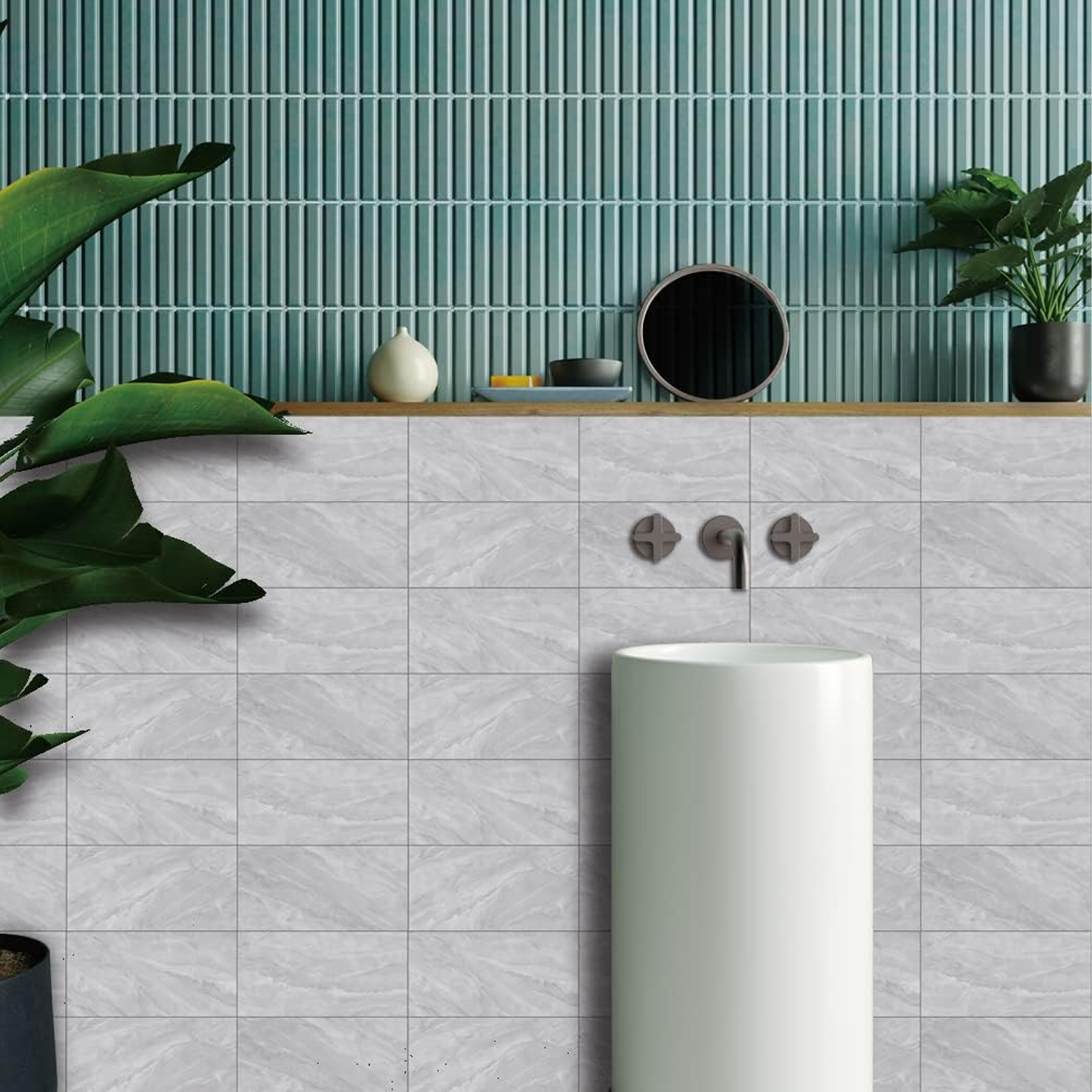 TAPETA SAMOPRZYLEPNA PANELE PŁYTKI ŚCIENNE NAKLEJKI MARMUR 30X15CM 16SZT - obrazek 9