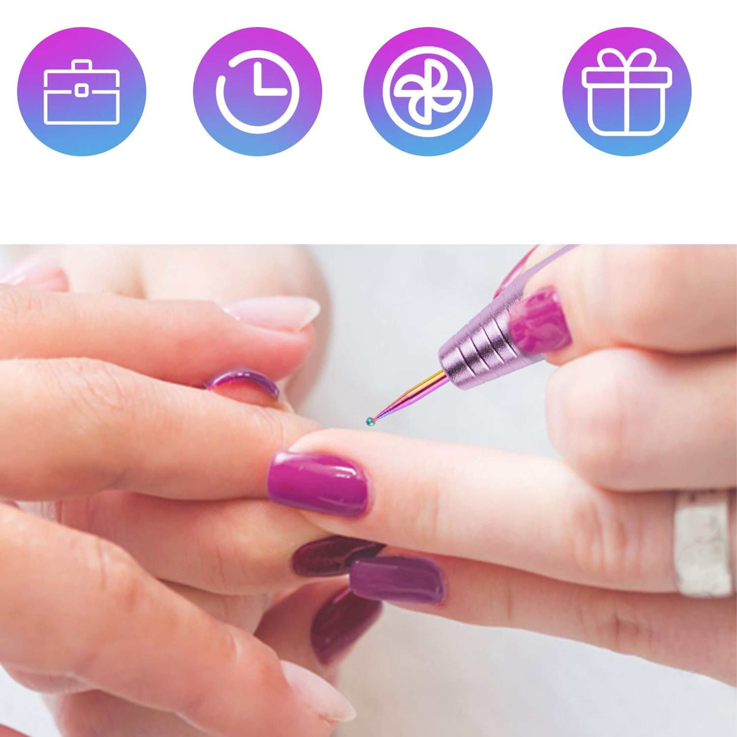 ZESTAW FREZÓW FREZY DO PAZNOKCI SKÓREK DIAMENTOWE CERAMICZNE 10 SZT PUDEŁKO - obrazek 5