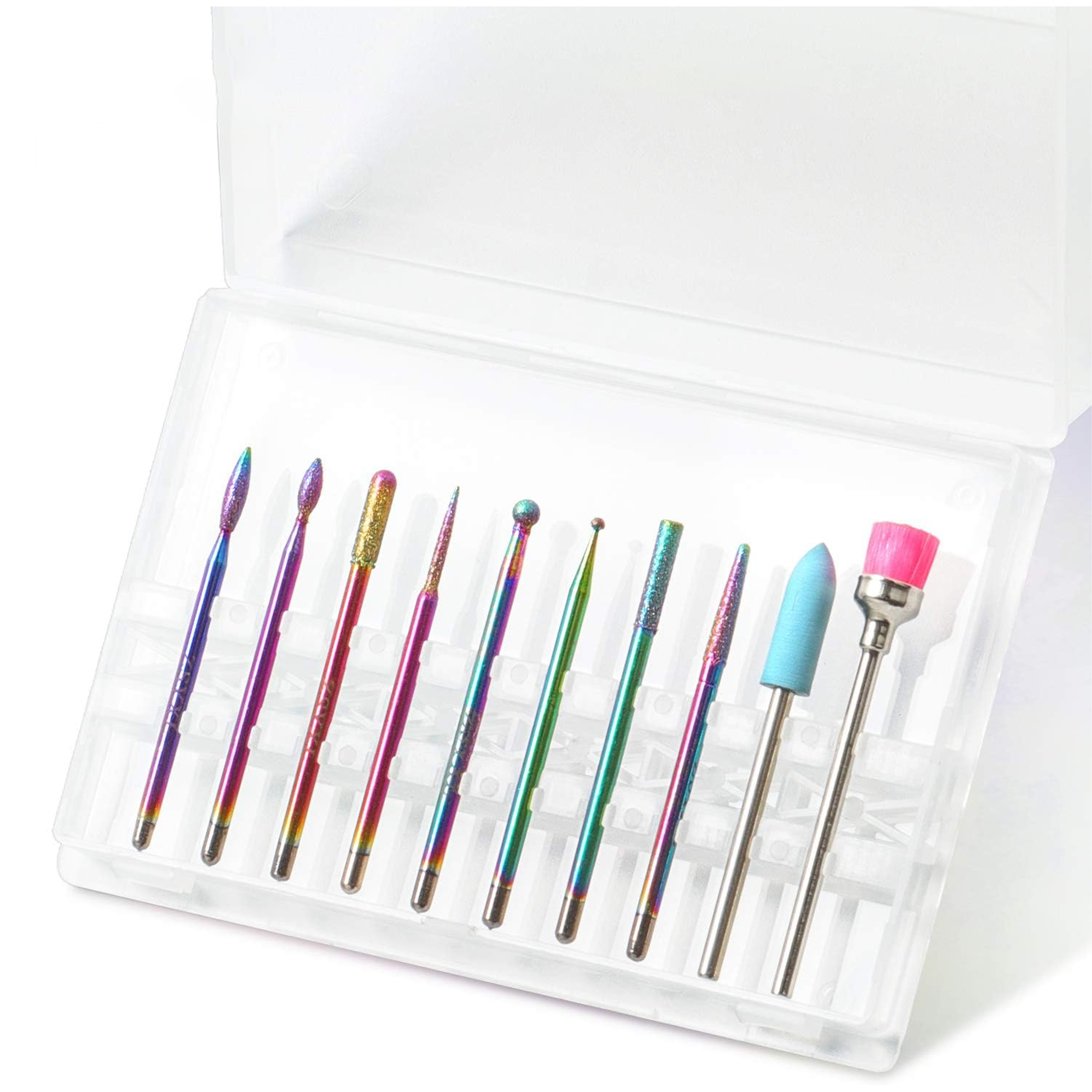 ZESTAW FREZÓW FREZY DO PAZNOKCI SKÓREK DIAMENTOWE CERAMICZNE 10 SZT PUDEŁKO - obrazek 7