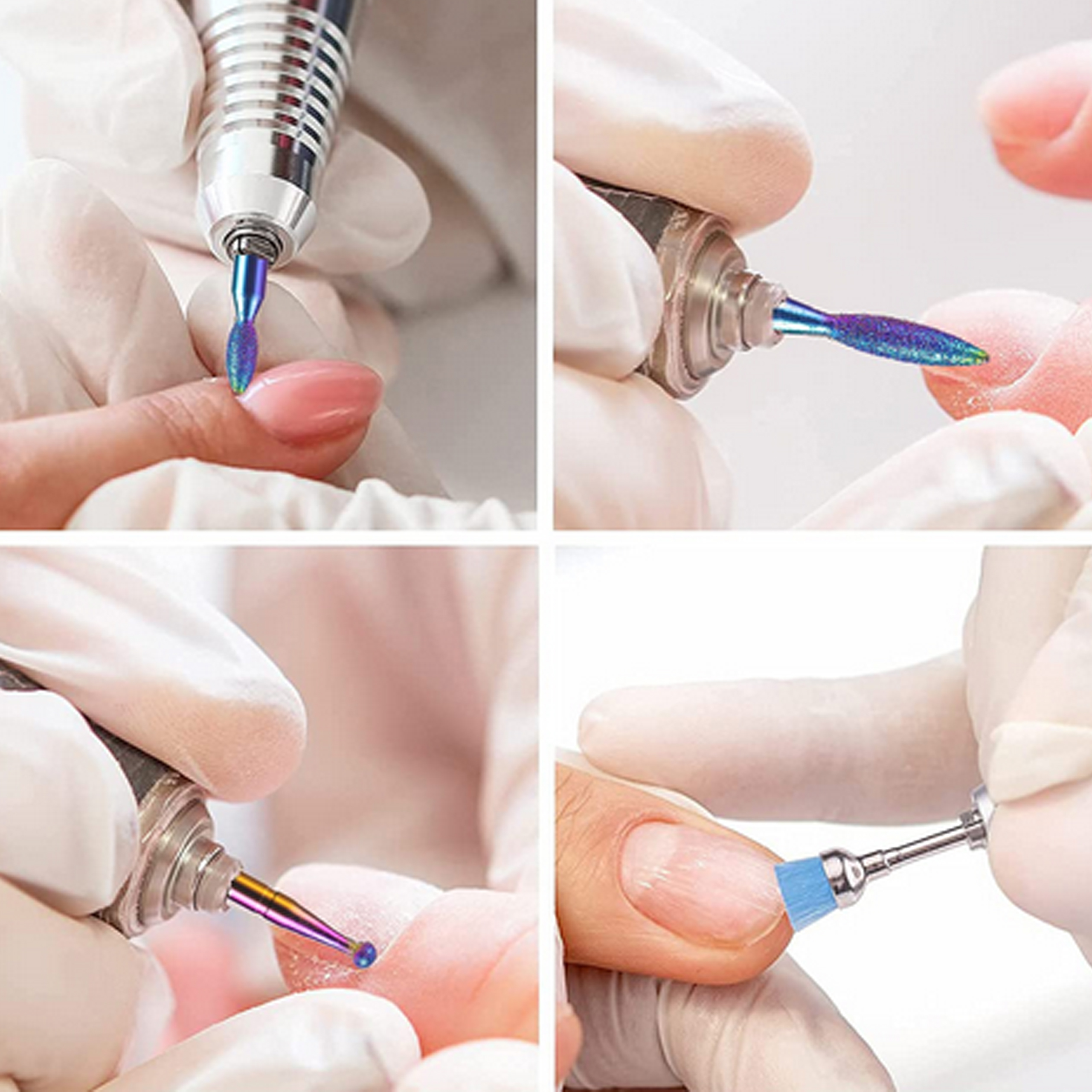 ZESTAW FREZÓW FREZY DO PAZNOKCI SKÓREK DIAMENTOWE CERAMICZNE 10 SZT PUDEŁKO - obrazek 8