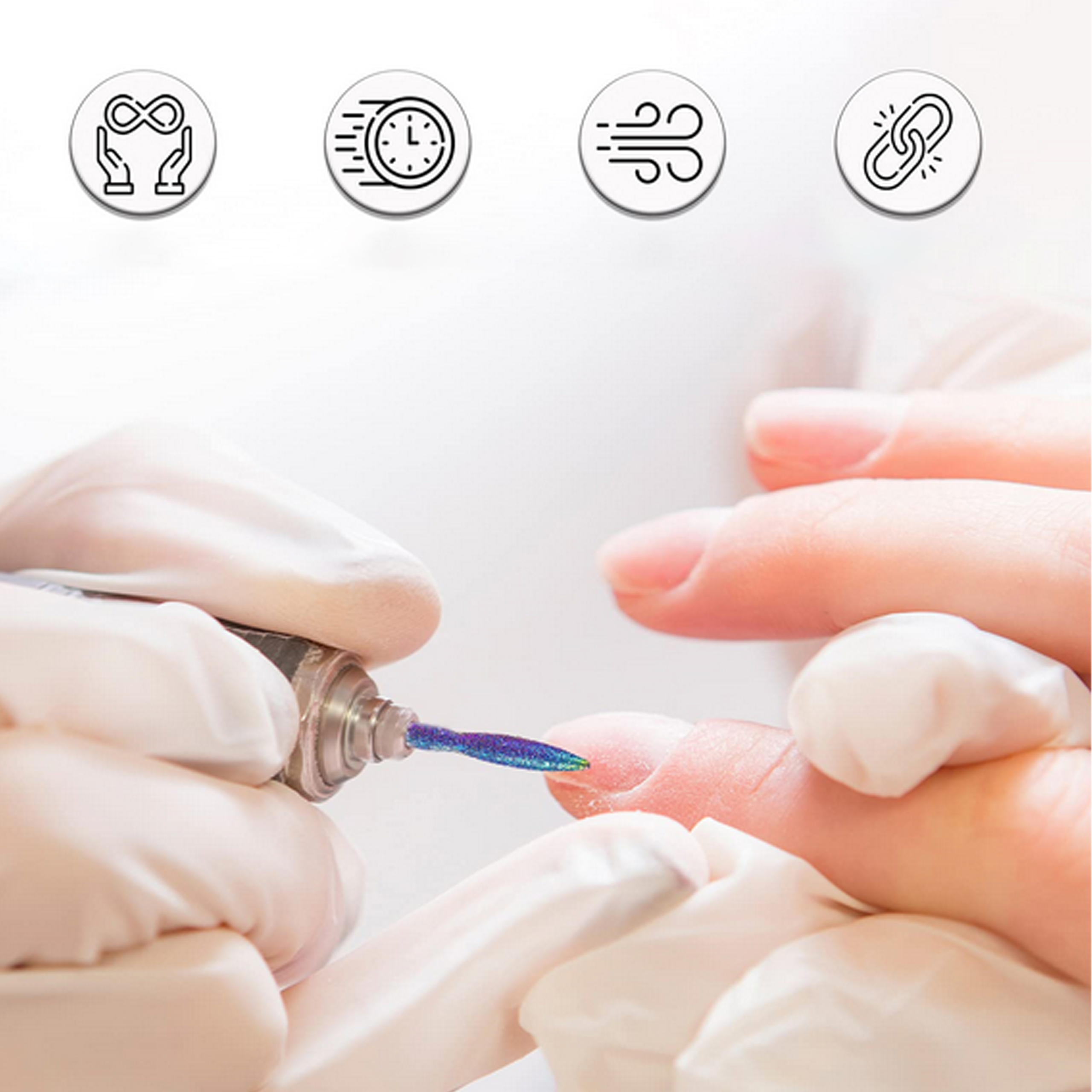 ZESTAW FREZÓW FREZY DO PAZNOKCI SKÓREK DIAMENTOWE CERAMICZNE 10 SZT PUDEŁKO - obrazek 9