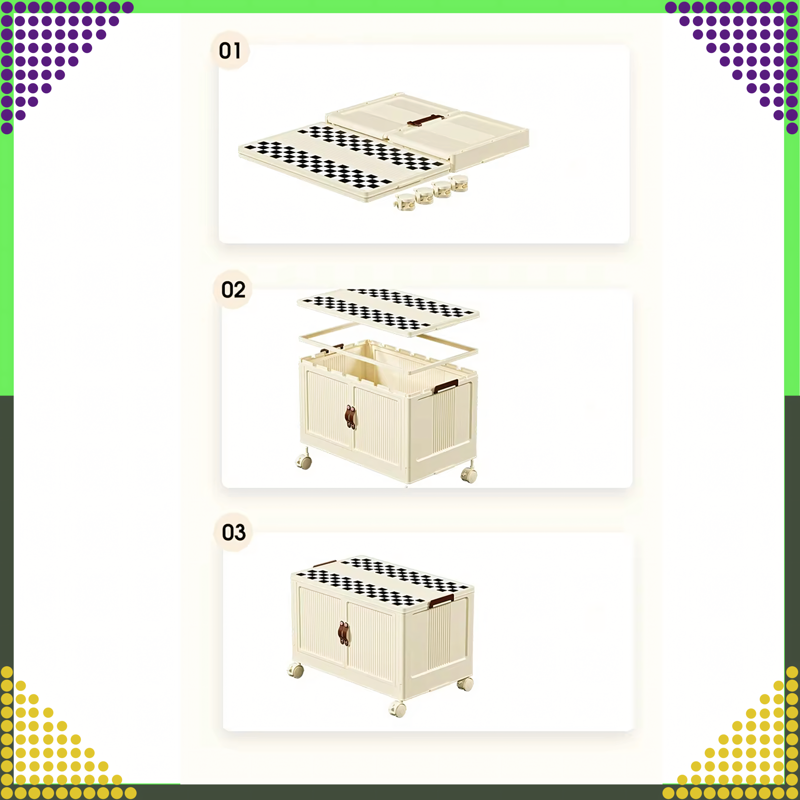 Szafka Regał do Przechowywania Plastikowy Organizer Składany Schowek - obrazek 4