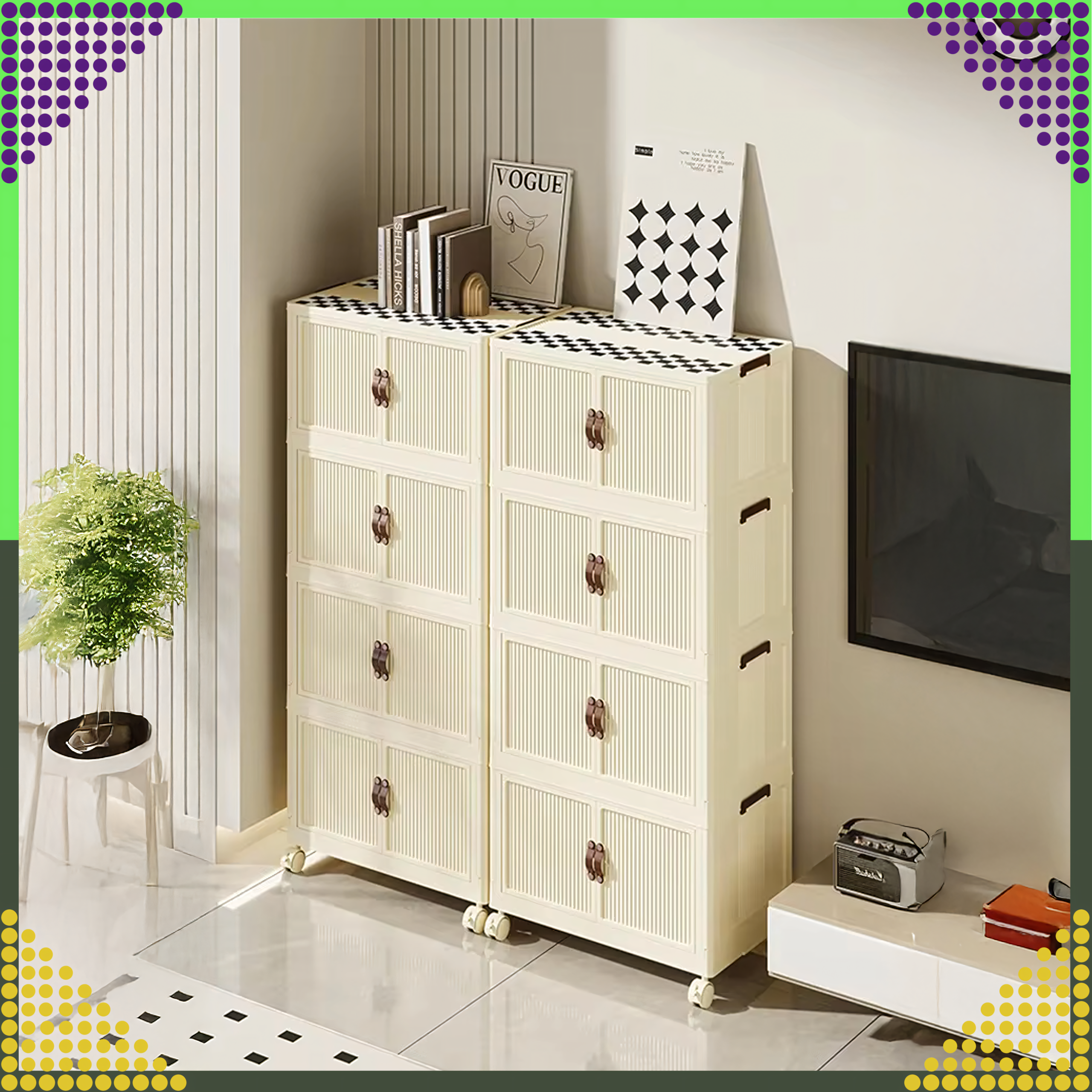 Szafka Regał do Przechowywania Plastikowy Organizer Składany Schowek - obrazek 8