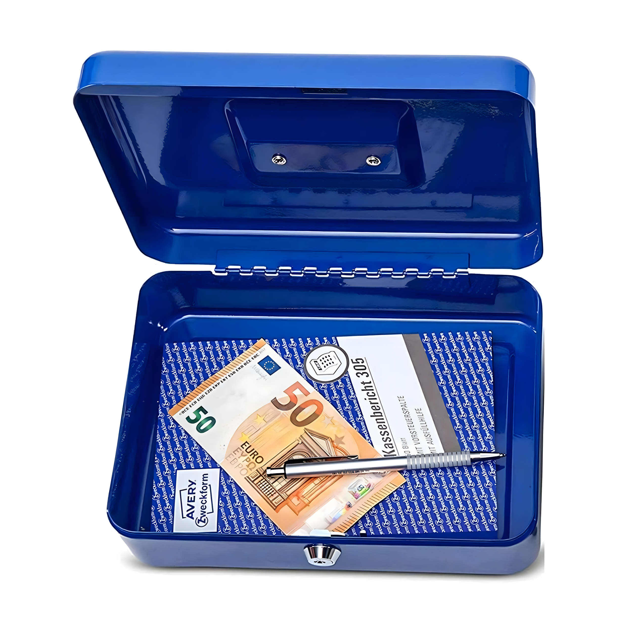 Kasetka na Pieniądze Monety Bilon Banknoty Sejf Metalowa na Klucze Duża - obrazek 3