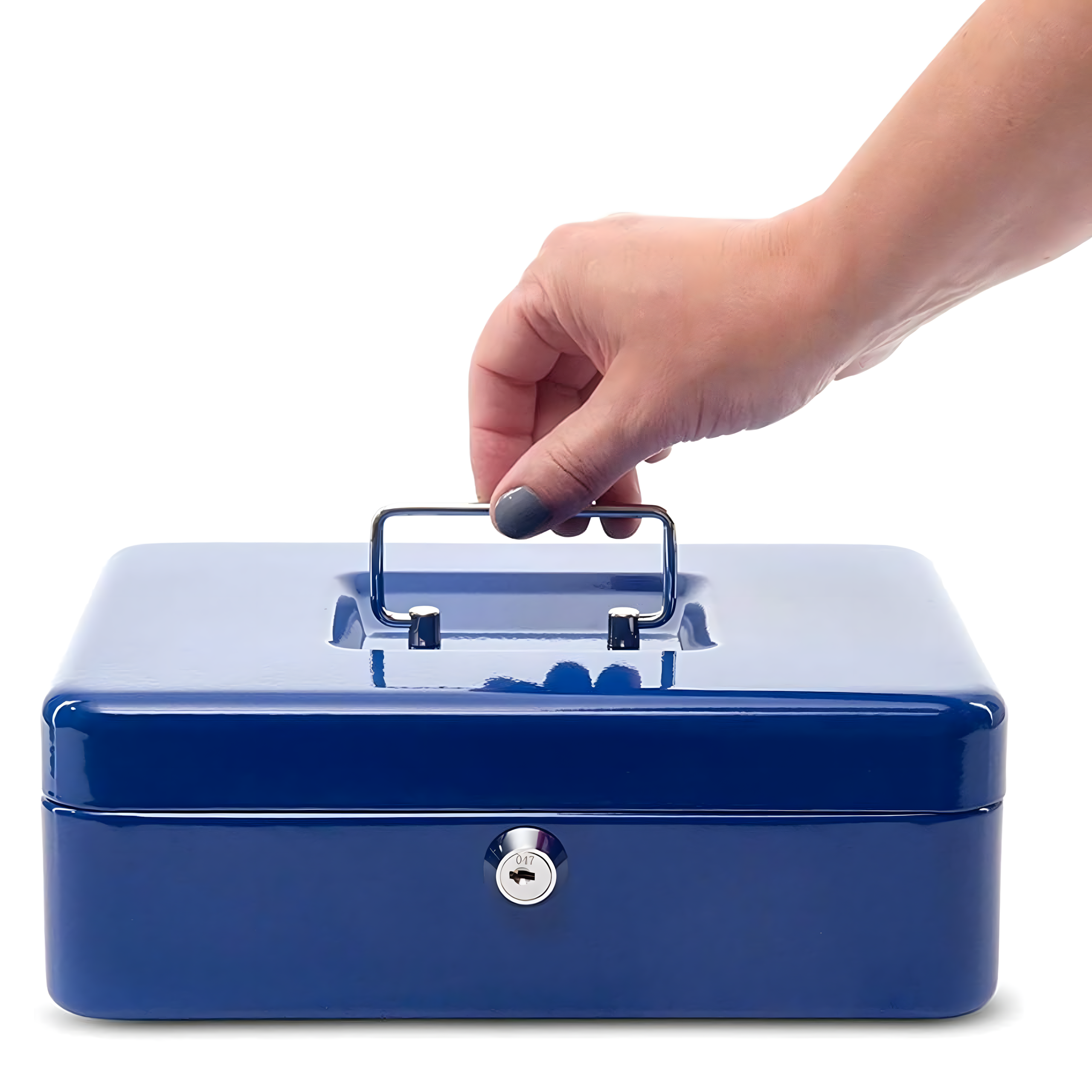 Kasetka na Pieniądze Monety Bilon Banknoty Sejf Metalowa na Klucze Duża - obrazek 6