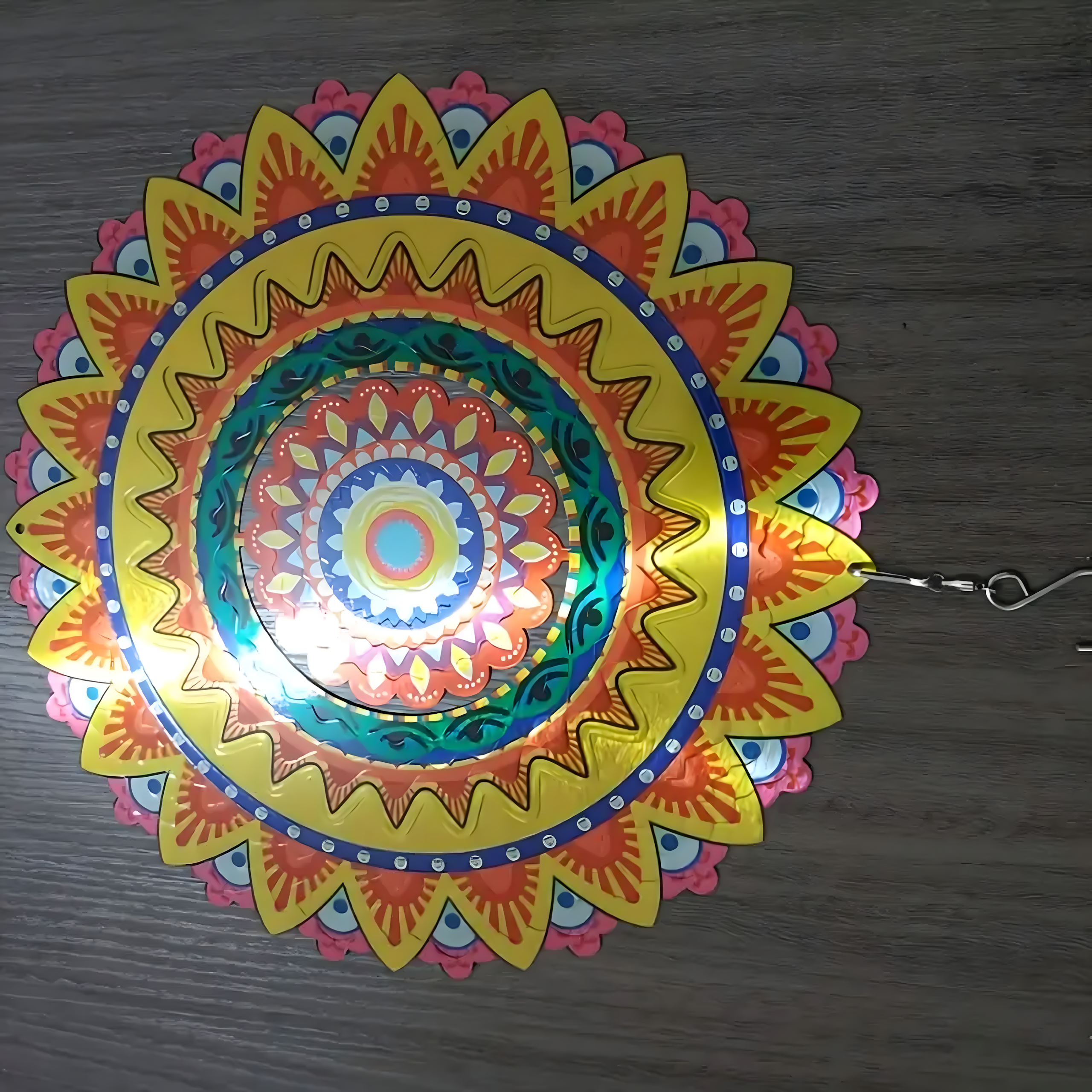 Wisząca Błystka Ozdoba Łapacz Wiatrowa 12” Mandala 3D do Ogrodu Pokoju - obrazek 10