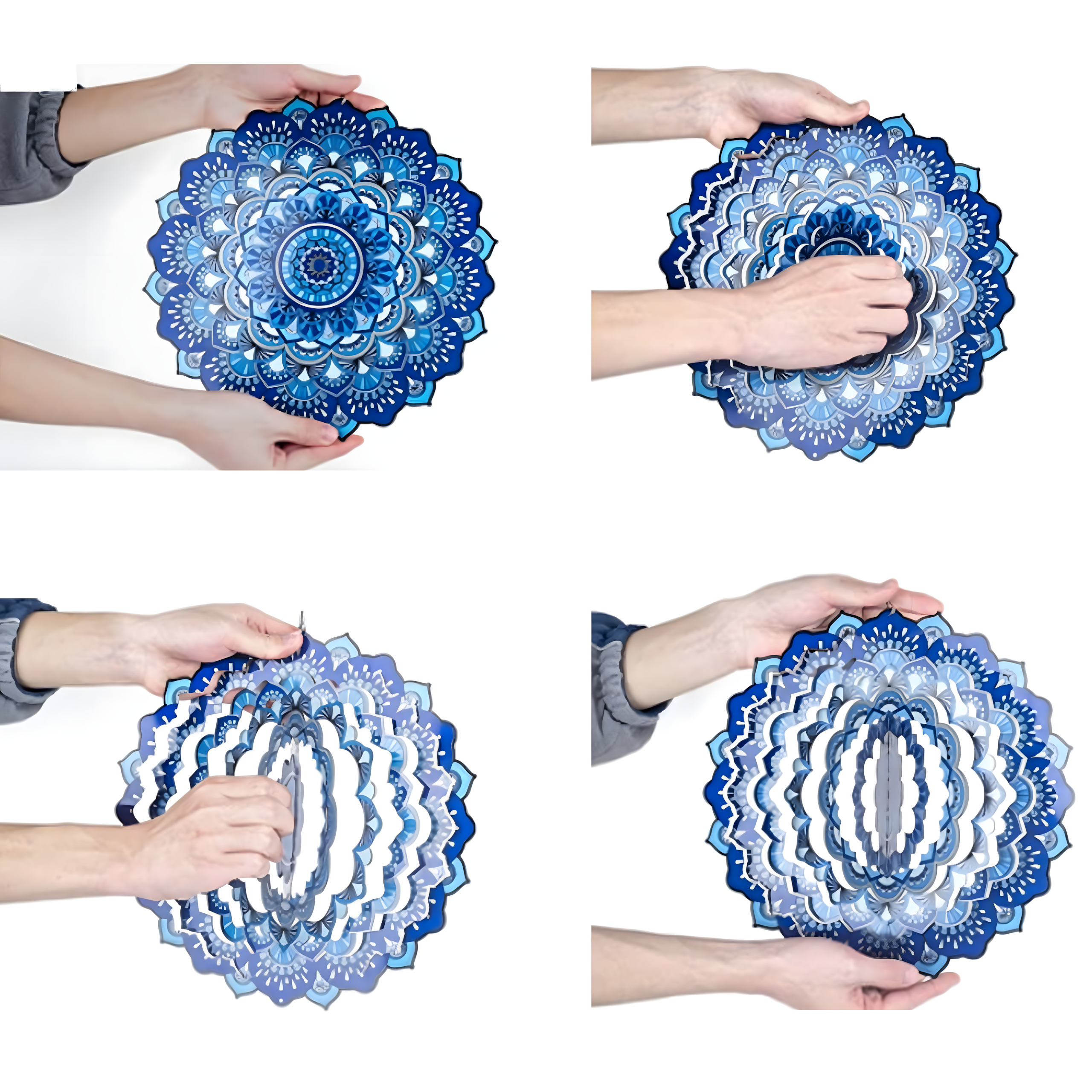 Wisząca Błystka Ozdoba Łapacz Wiatrowa 12” Mandala 3D do Ogrodu Pokoju - obrazek 5