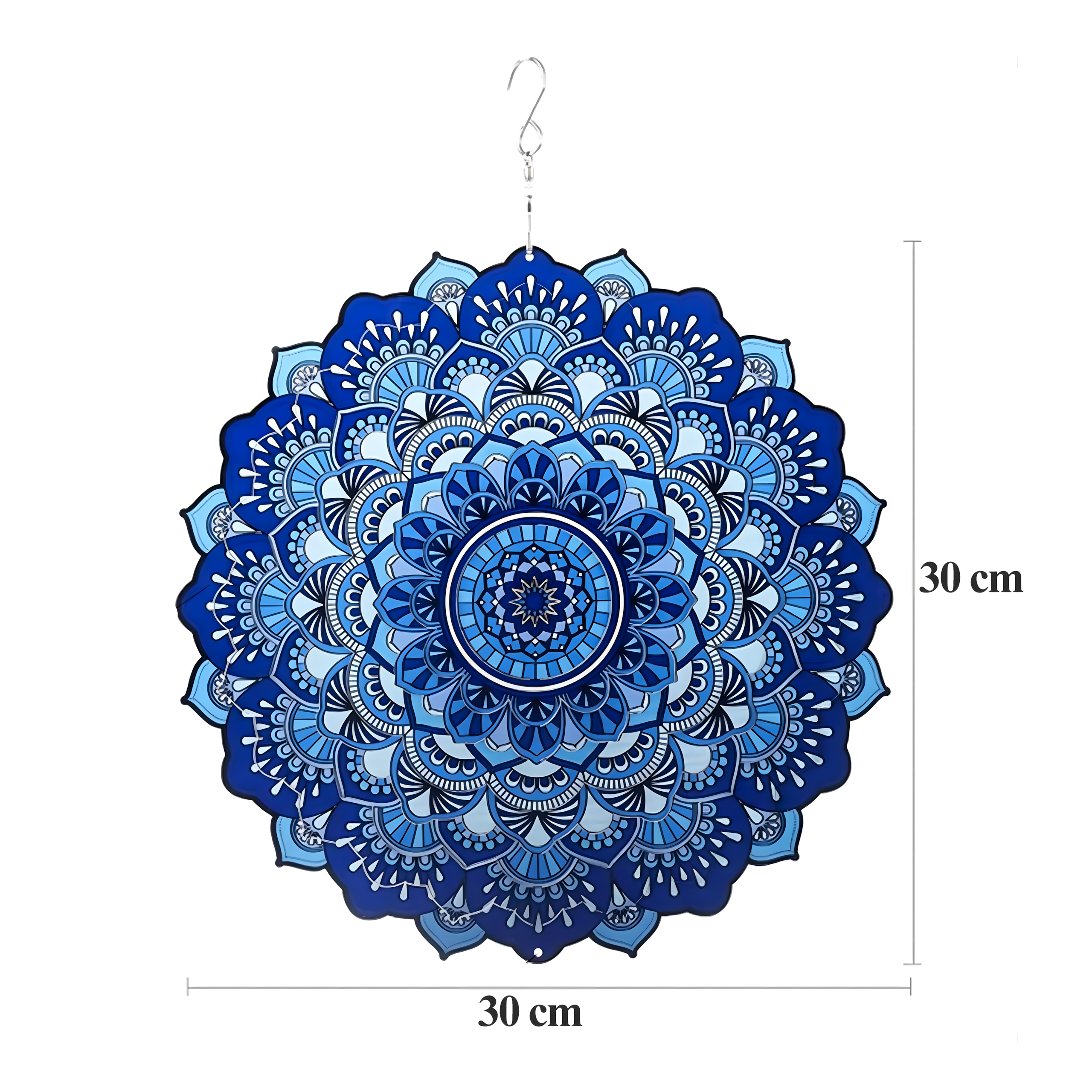 Wisząca Błystka Ozdoba Łapacz Wiatrowa 12” Mandala 3D do Ogrodu Pokoju - obrazek 8