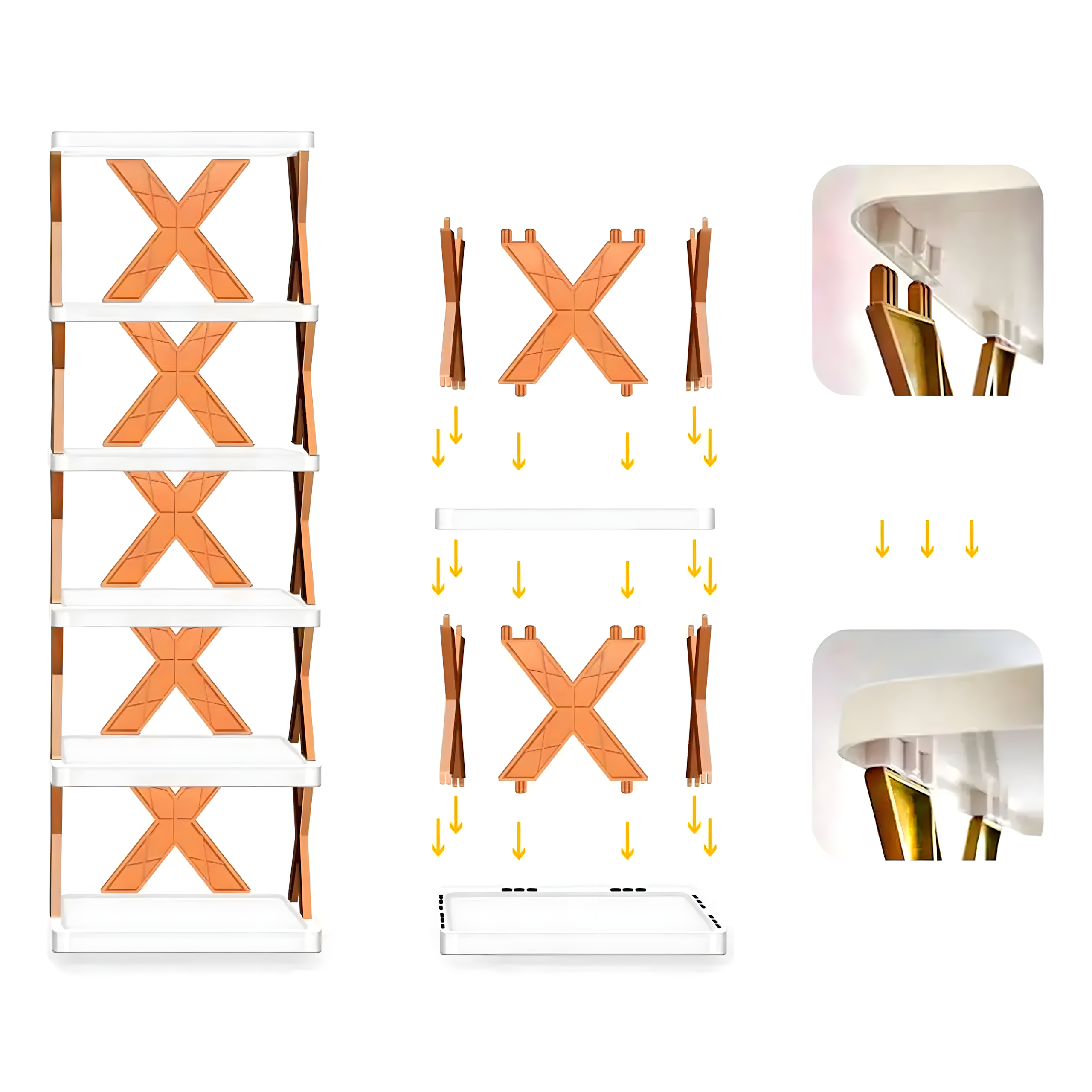 Modułowy Regał Stojak Szafka Wolnostojaca na Buty Obuwie 6 półek Składany - obrazek 3