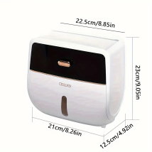 Uchwyt Dyspenser Pojemnik na Papier Toaletowy Dozownik z Szufladką Półka