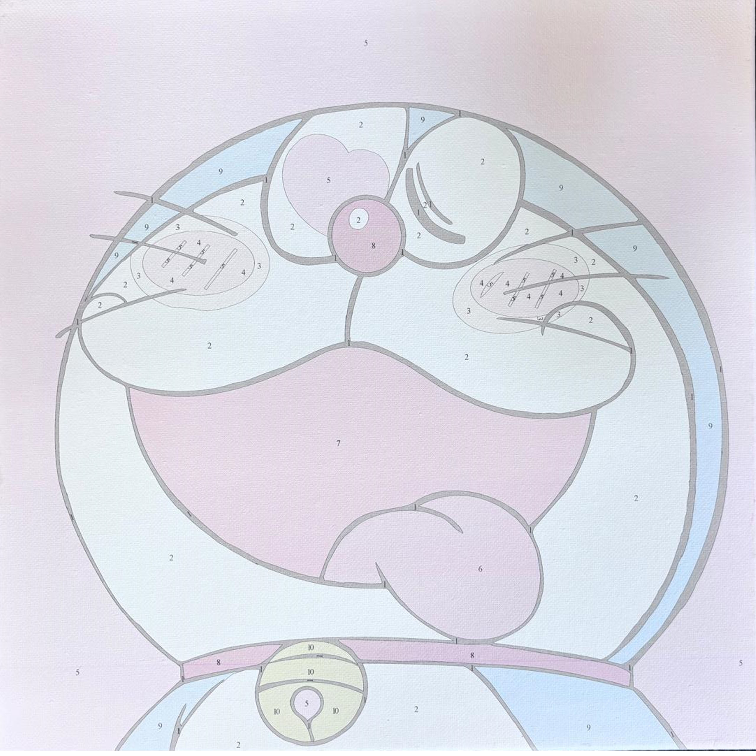 MALOWANIE PO NUMERACH OBRAZ Z RAMĄ ZESTAW PĘDZLE FARBY 30x30 DLA DZIECI - obrazek 8