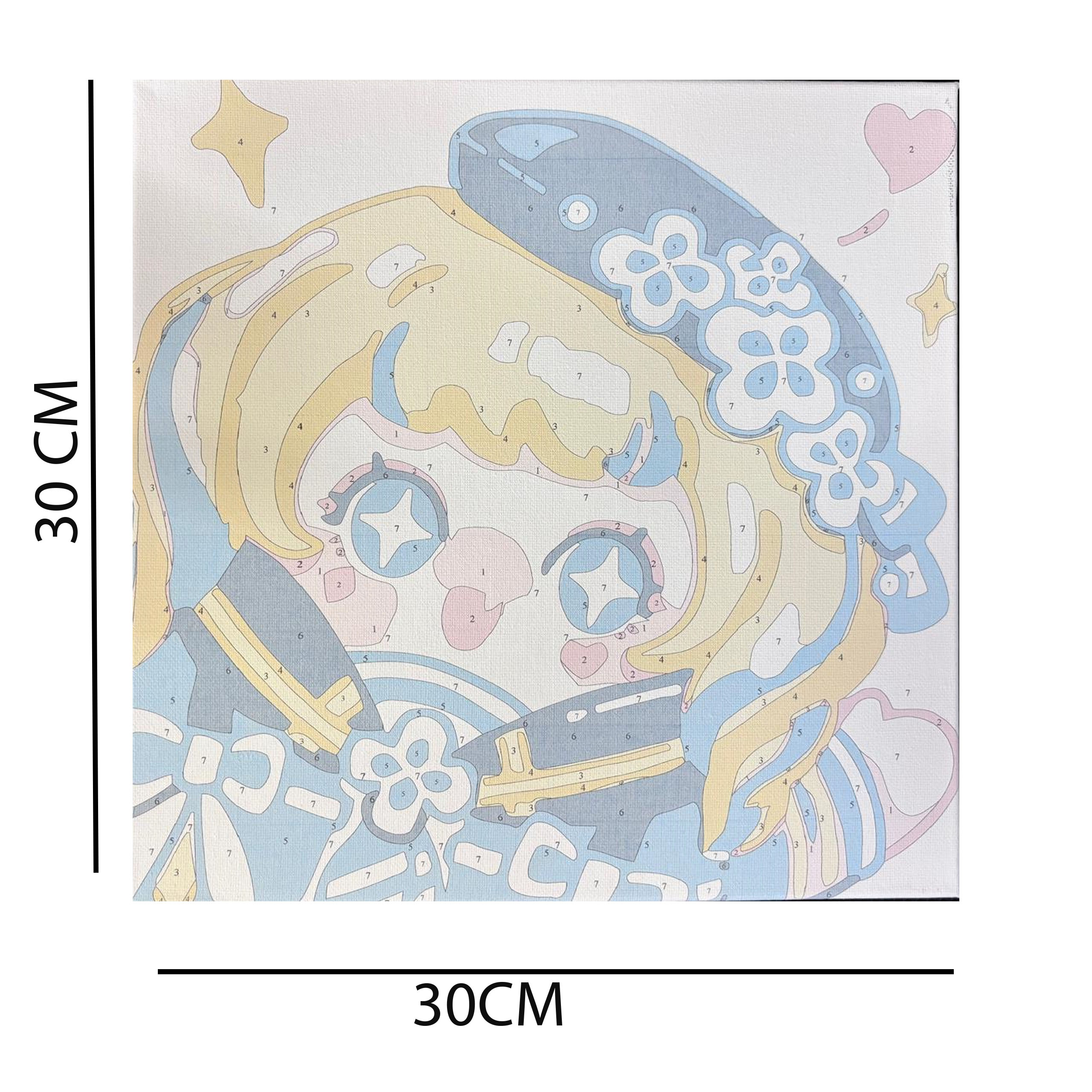 MALOWANIE PO NUMERACH OBRAZ Z RAMĄ ZESTAW PĘDZLE FARBY 30x30 DLA DZIECI - obrazek 8