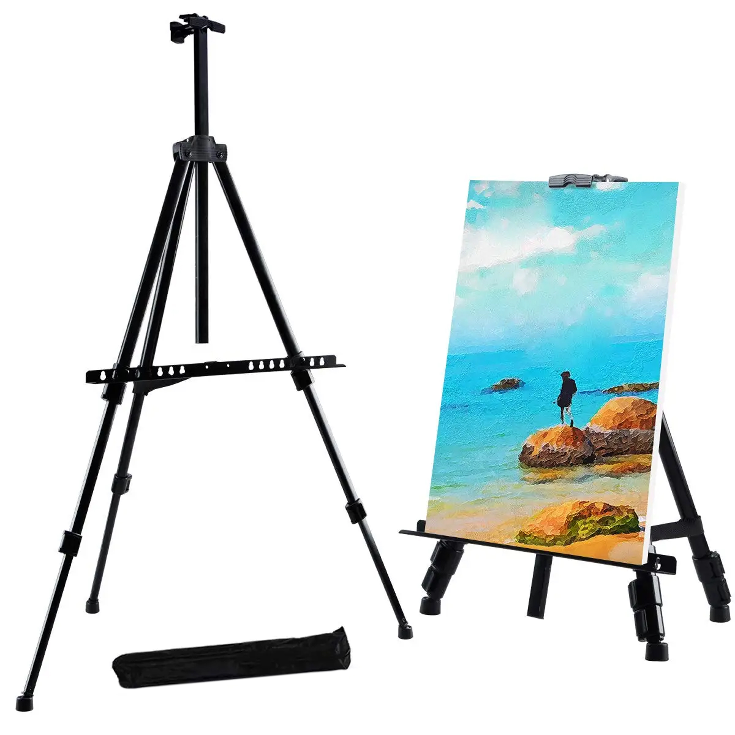 Sztaluga Malarska Aluminiowa Plenerowa 155cm Pokrowiec Duża Składana Mocna - obrazek 3