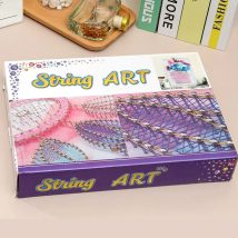 ZESTAW KREATYWNY DO STRING ART PRZEPLATANKA HAFT OBRAZ LED W RAMCE 21×30 CM