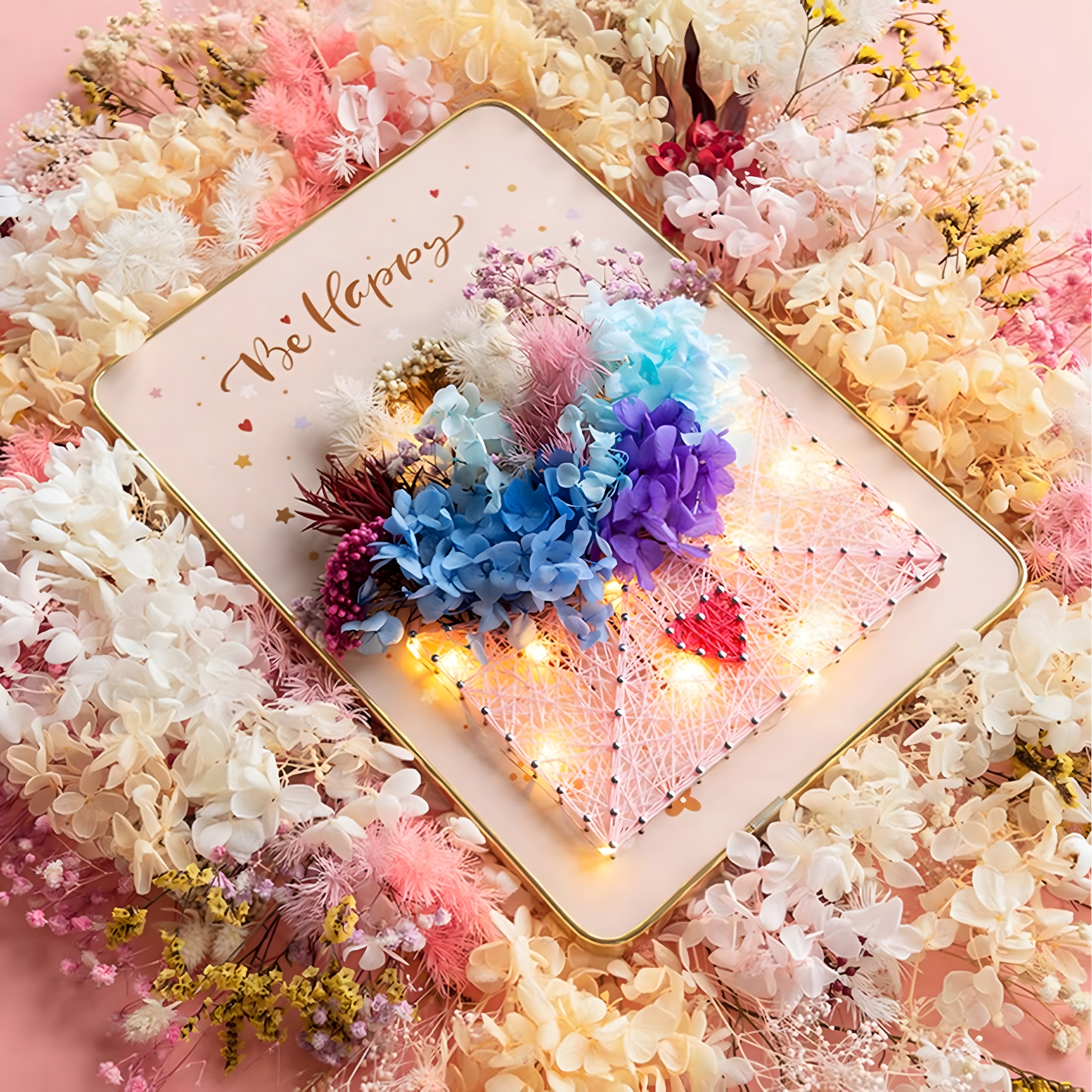 ZESTAW KREATYWNY DO STRING ART PRZEPLATANKA HAFT OBRAZ LED W RAMCE 21x30 CM - obrazek 3