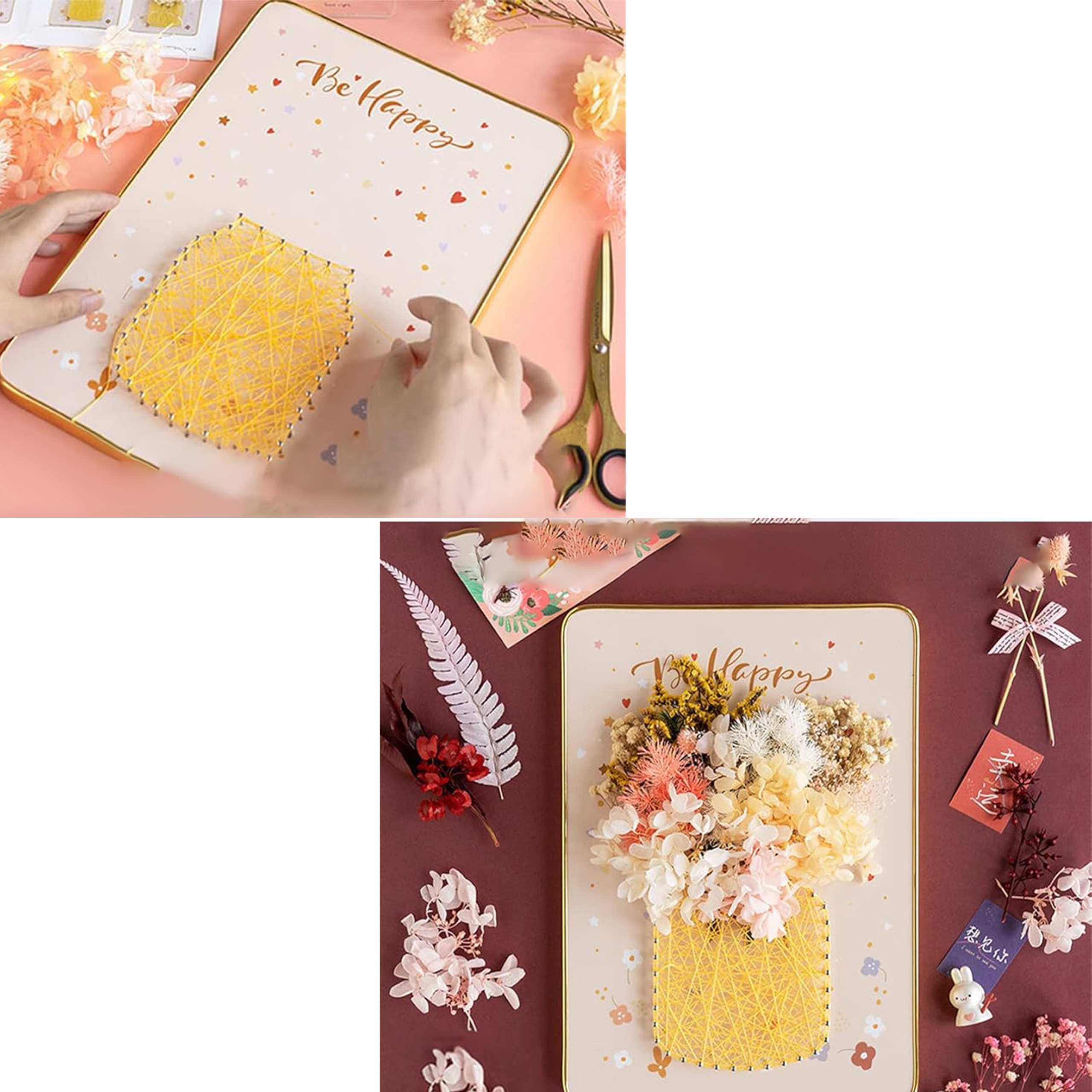 ZESTAW KREATYWNY DO STRING ART PRZEPLATANKA HAFT OBRAZ LED W RAMCE 21x30 CM - obrazek 9