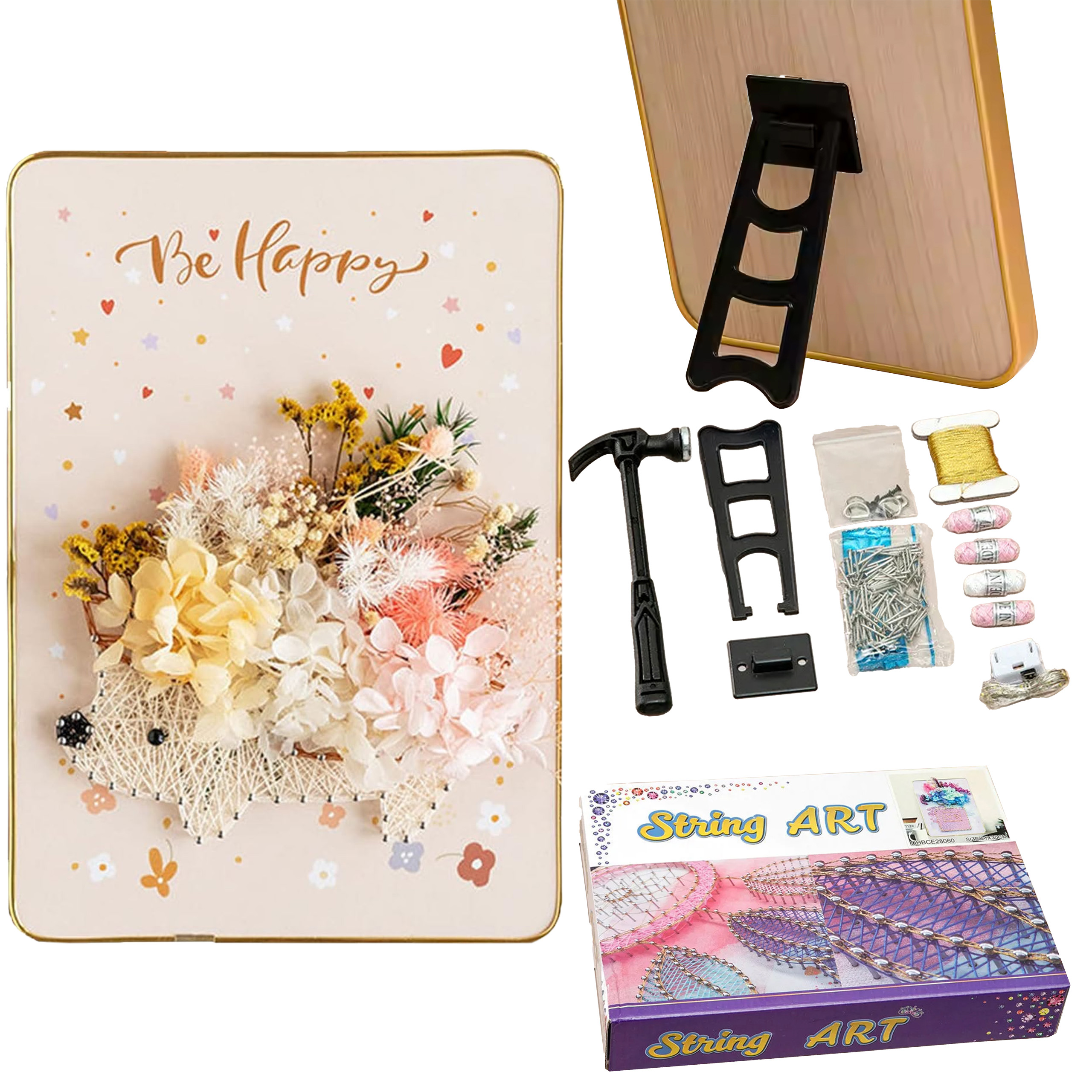 ZESTAW KREATYWNY DO STRING ART PRZEPLATANKA HAFT OBRAZ LED W RAMCE 21x30 CM - obrazek 10