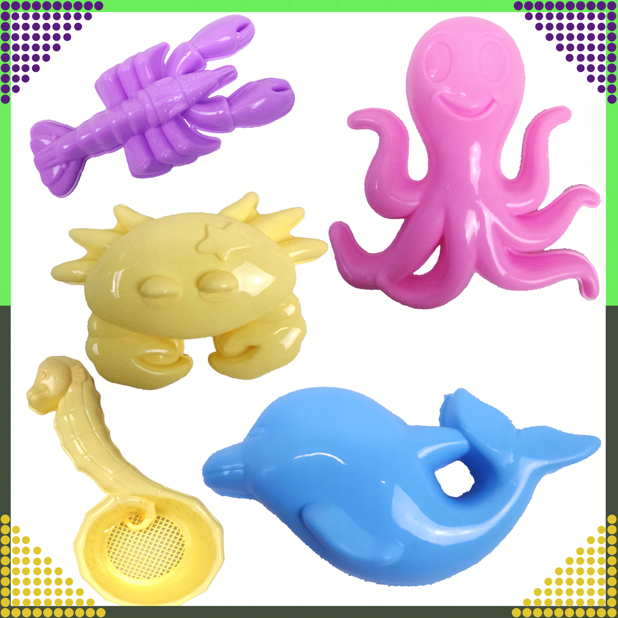 Wiaderko Foremki 9 szt Zabawek Plażowych Ogrodowych do Piaskownicy Dzieci - obrazek 6