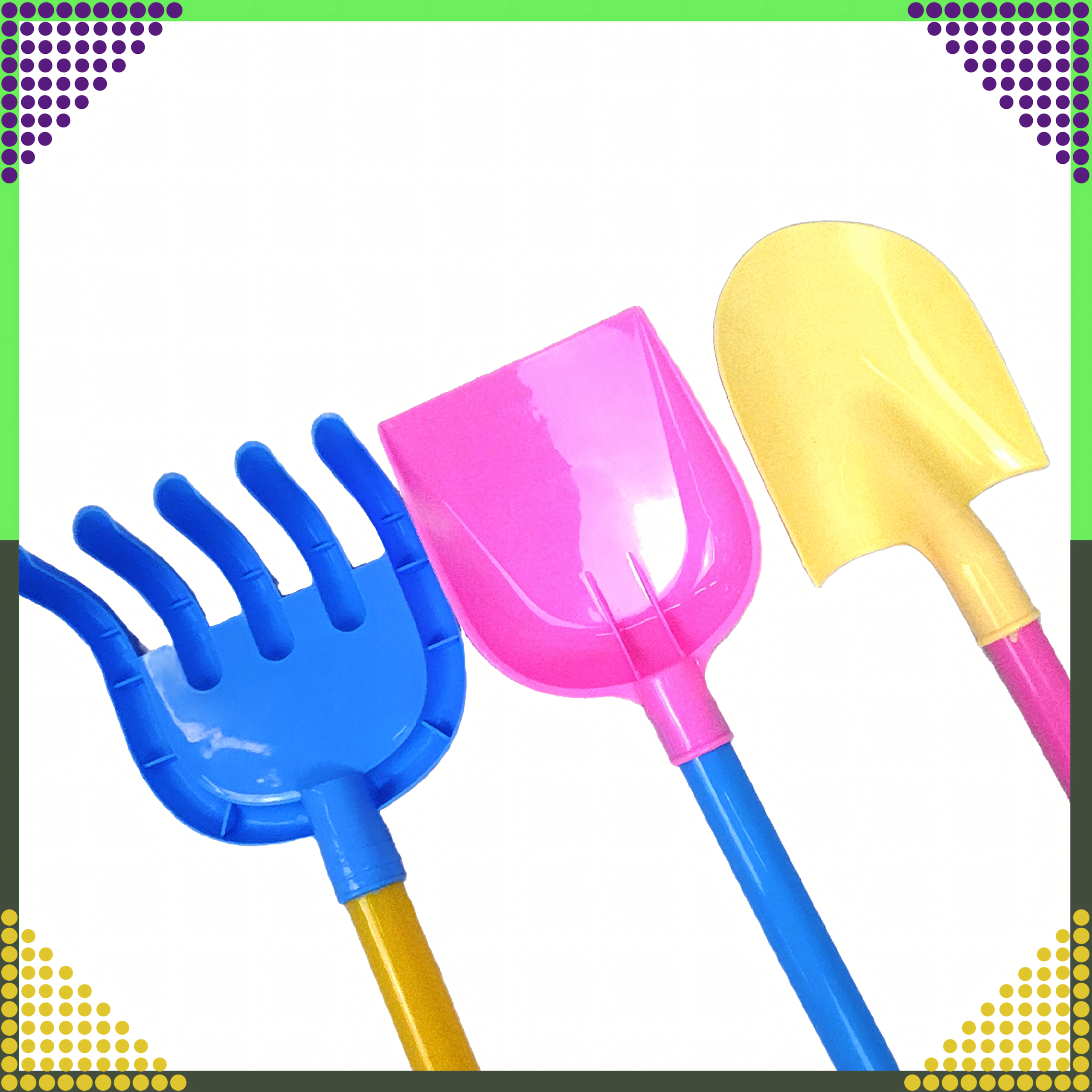 Wiaderko Foremki 9 szt Zabawek Plażowych Ogrodowych do Piaskownicy Dzieci - obrazek 7