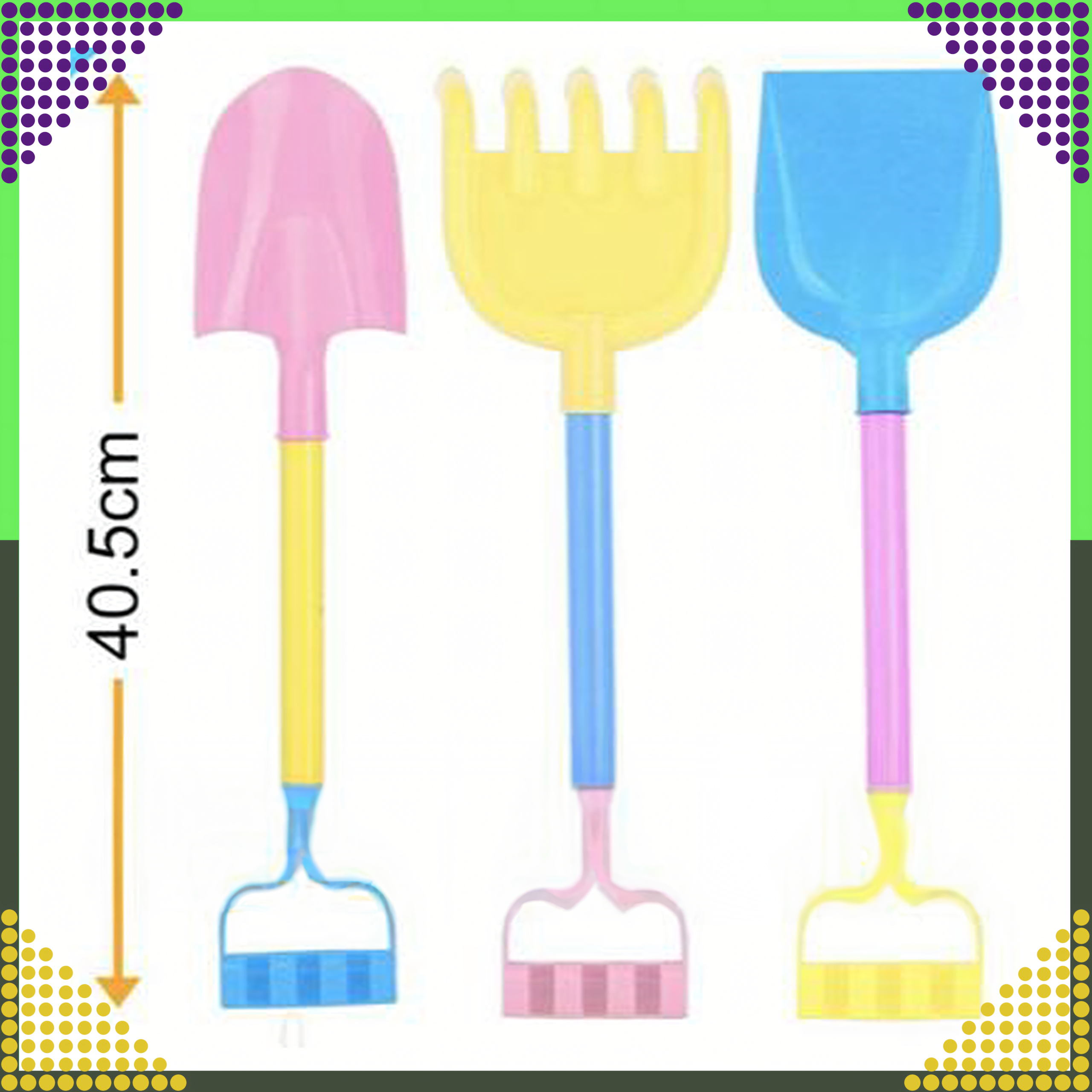 Wiaderko Foremki 9 szt Zabawek Plażowych Ogrodowych do Piaskownicy Dzieci - obrazek 8