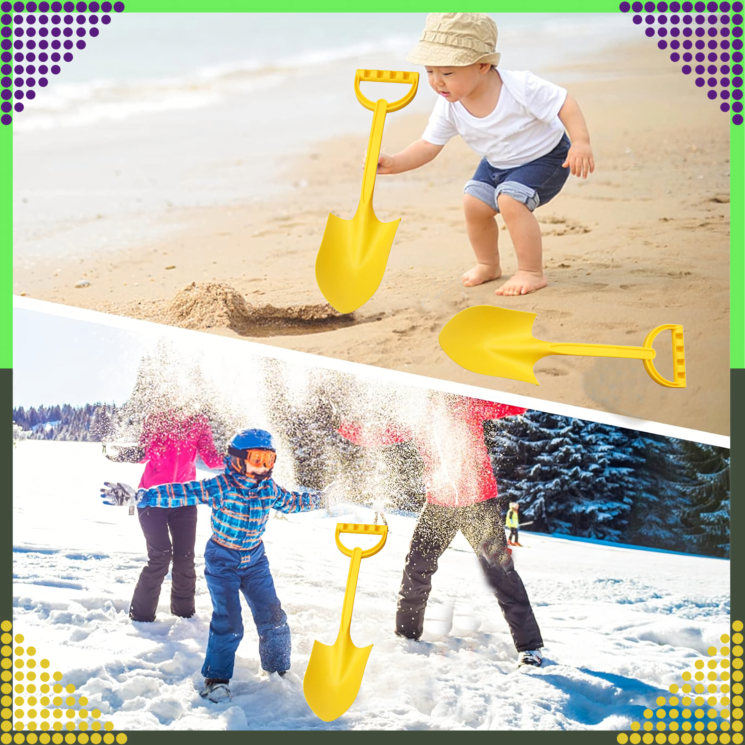 Łopatka Łopata Szpadel do Piasku na Plażę Piaskownice Mocna duża 51 cm - obrazek 4