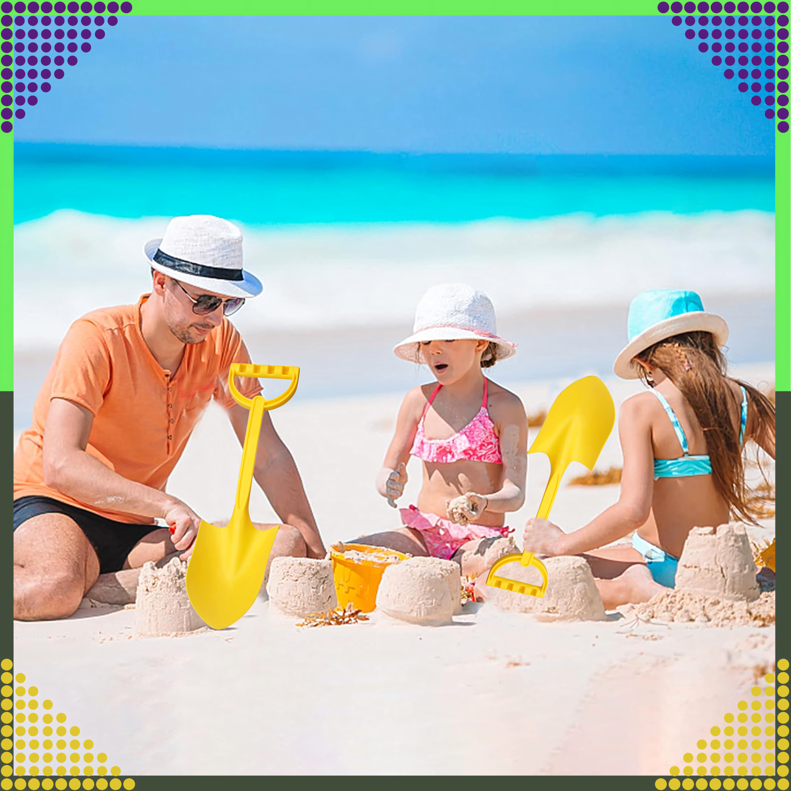 Łopatka Łopata Szpadel do Piasku na Plażę Piaskownice Mocna duża 51 cm - obrazek 5