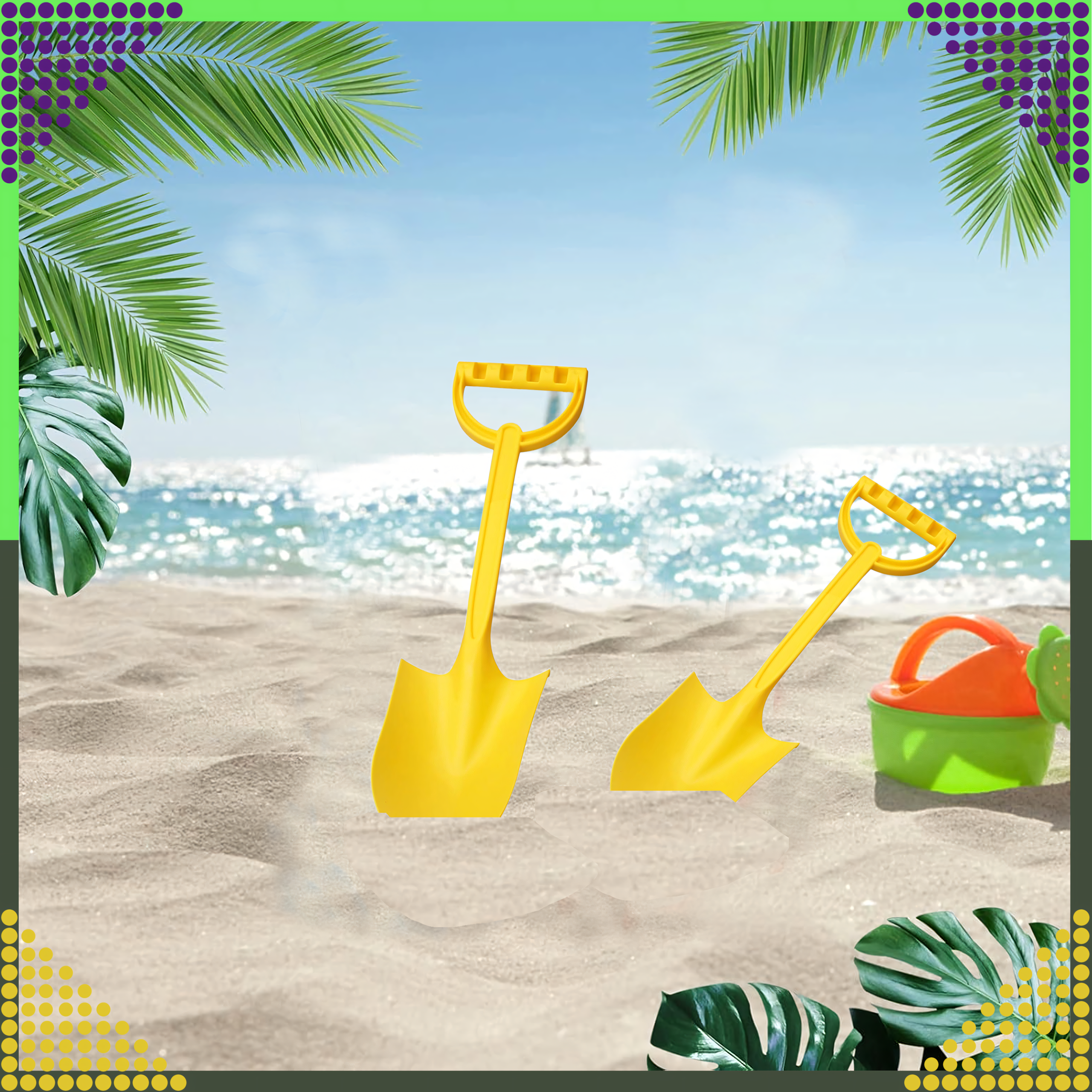 Łopatka Łopata Szpadel do Piasku na Plażę Piaskownice Mocna duża 51 cm - obrazek 7