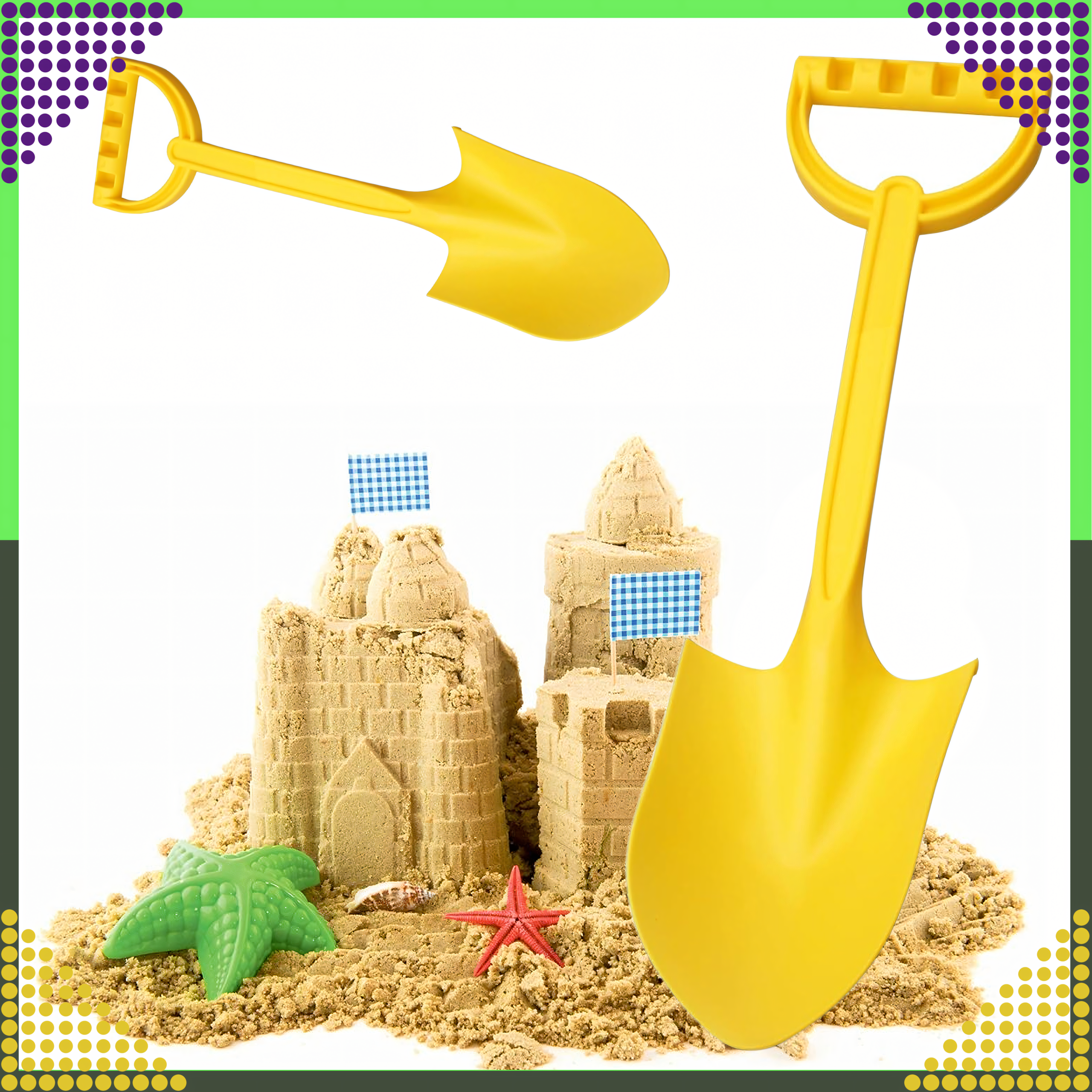 Łopatka Łopata Szpadel do Piasku na Plażę Piaskownice Mocna duża 51 cm - obrazek 8