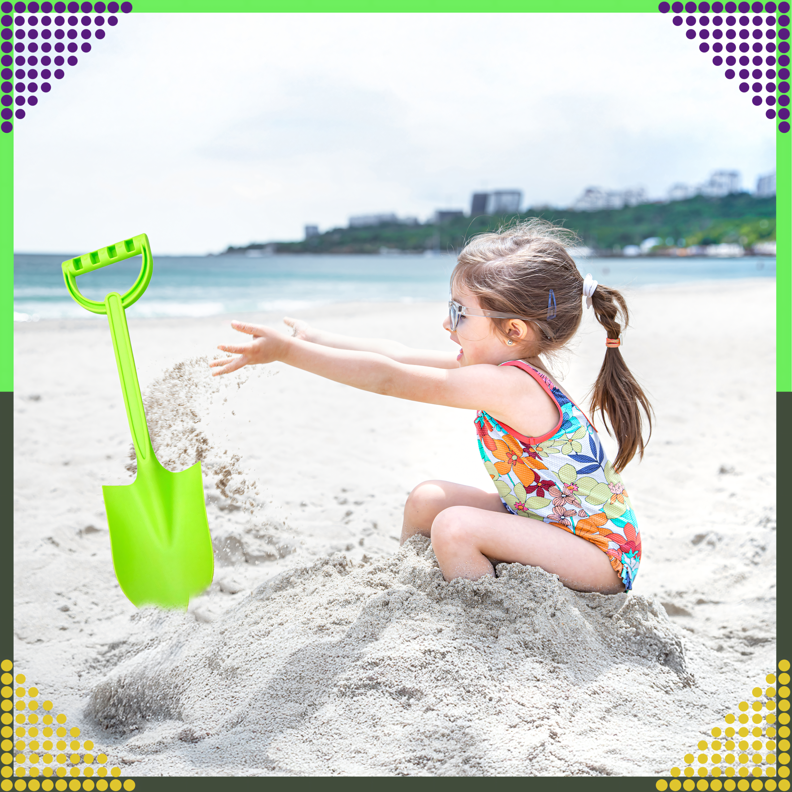 Łopatka Łopata Szpadel do Piasku na Plażę Piaskownice Mocna duża XXL 64 cm - obrazek 9