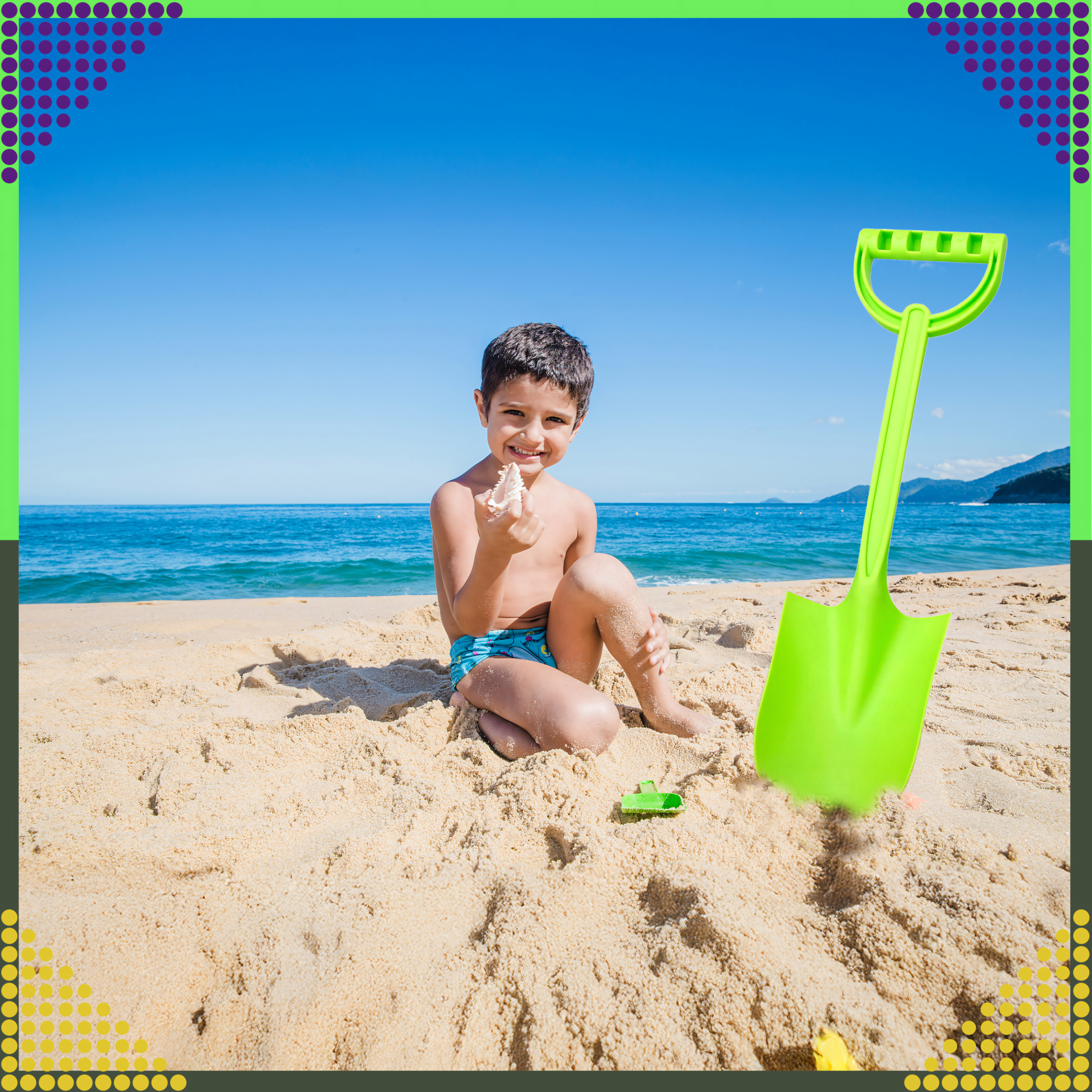 Łopatka Łopata Szpadel do Piasku na Plażę Piaskownice Mocna duża XXL 64 cm - obrazek 10