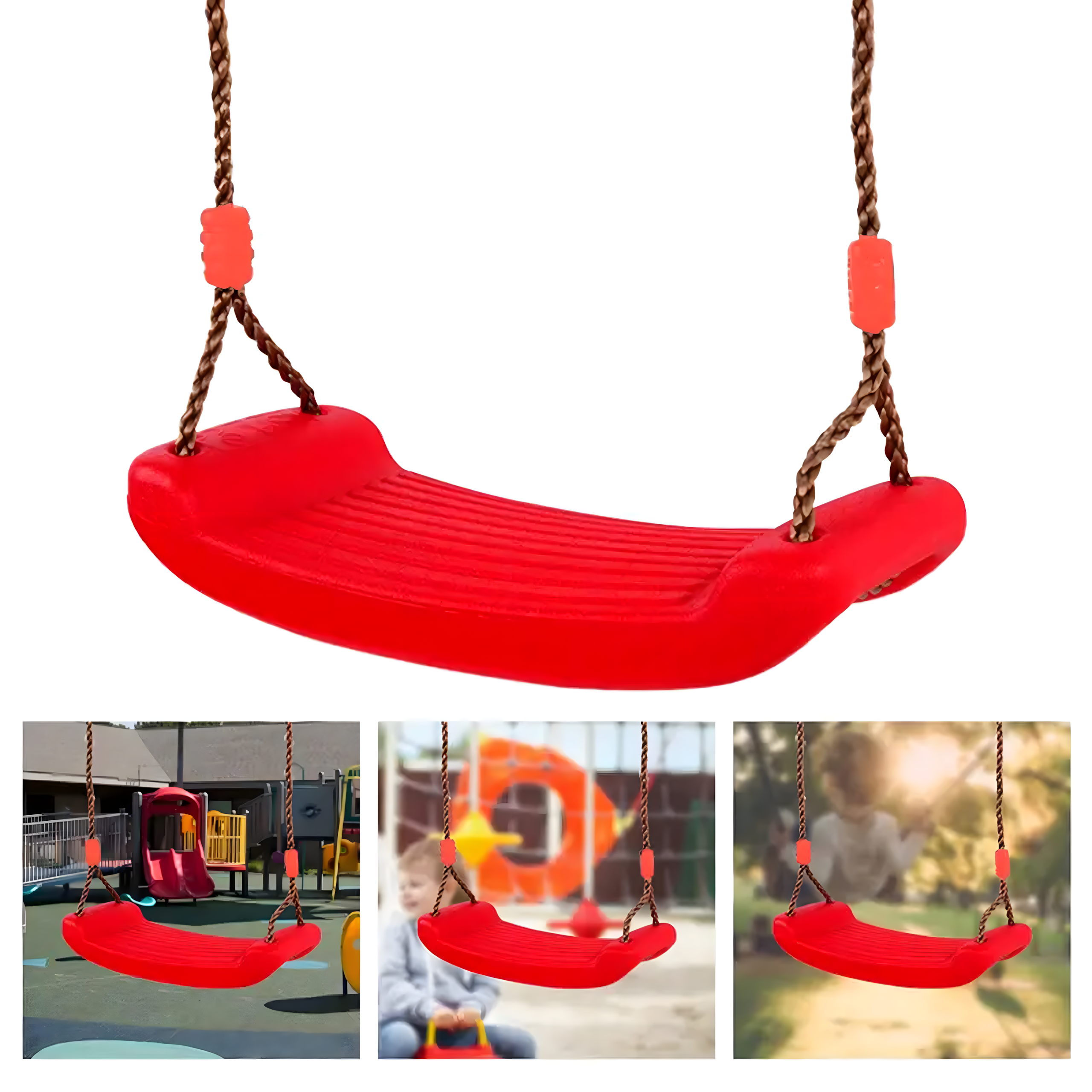 Huśtawka Ogrodowa dla Dzieci Ławeczka Deska Mocna Lekka + Karabińczyki - obrazek 5