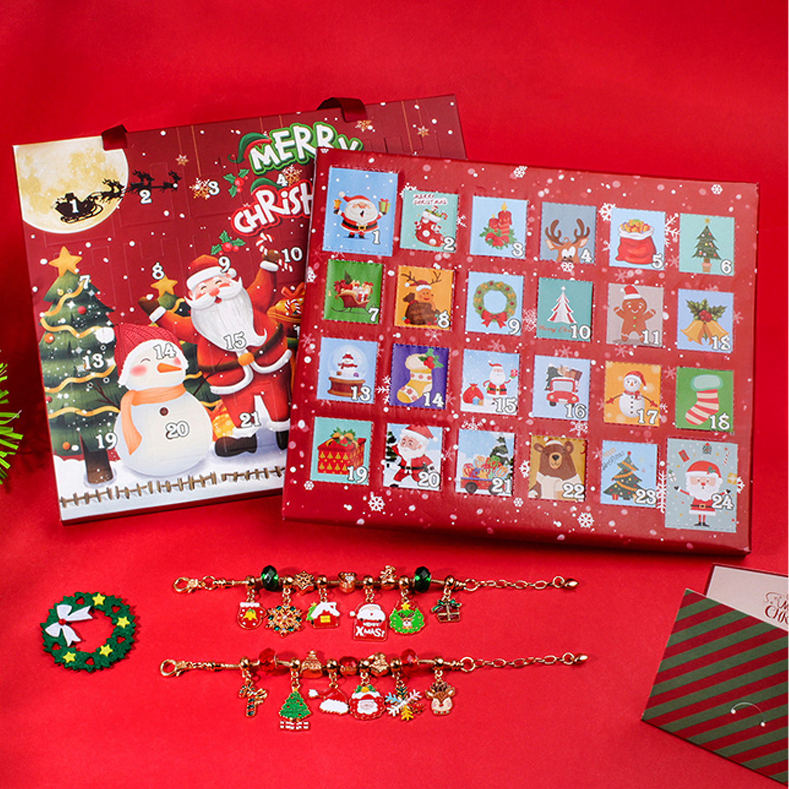 Kalendarz adwentowy Bransoletki Biżuteria Zawieszki 24 szt Diy Prezent - obrazek 10