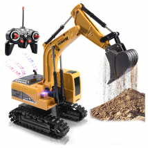 Zdalnie Sterowana Koparka Zabawka Dzieci Duża Spychacz Pilot 6 Kanałów RC