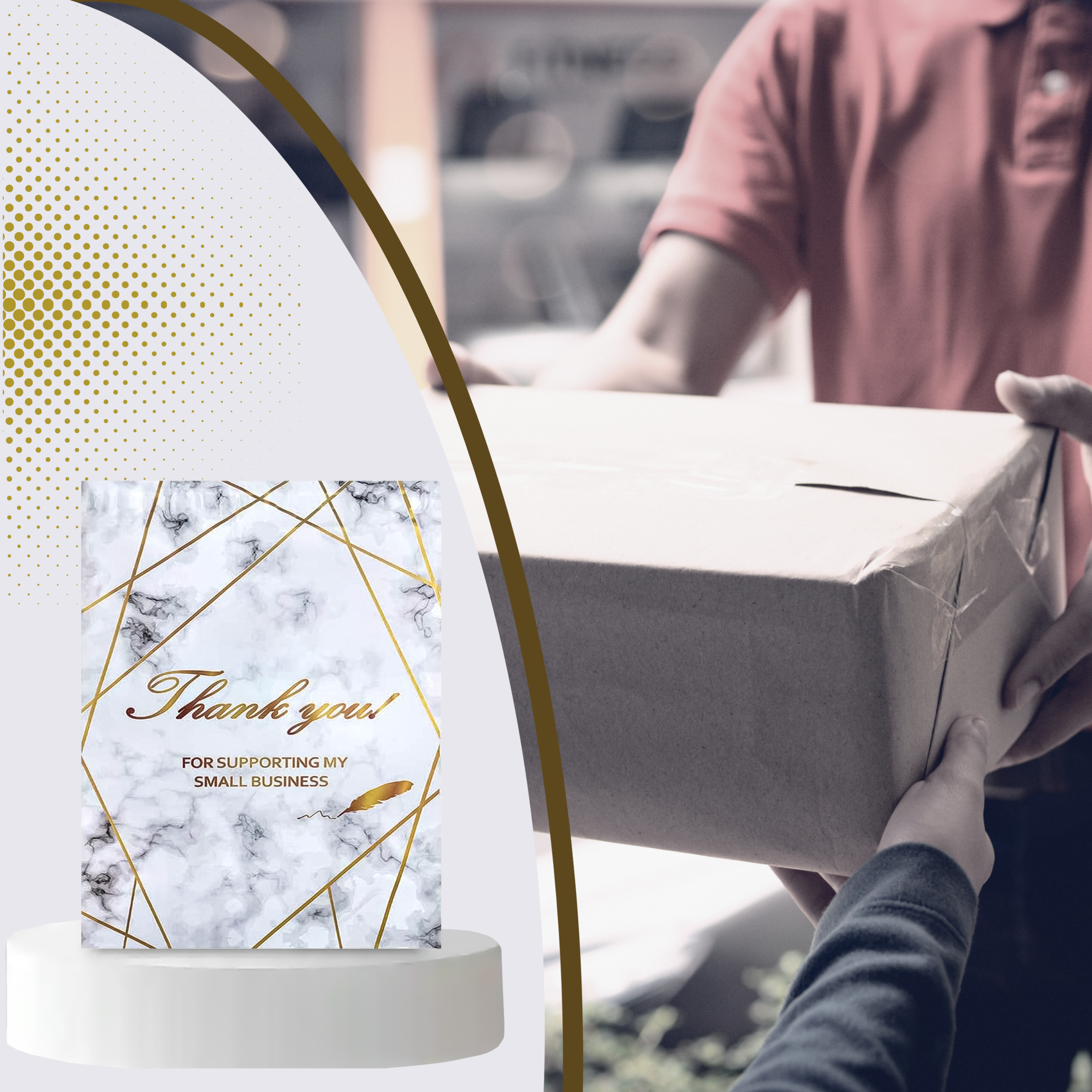 FOLIOPAKI KURIERSKIE MOCNE 255x370 ZŁOTY MARMUR THANK YOU 50szt - obrazek 7