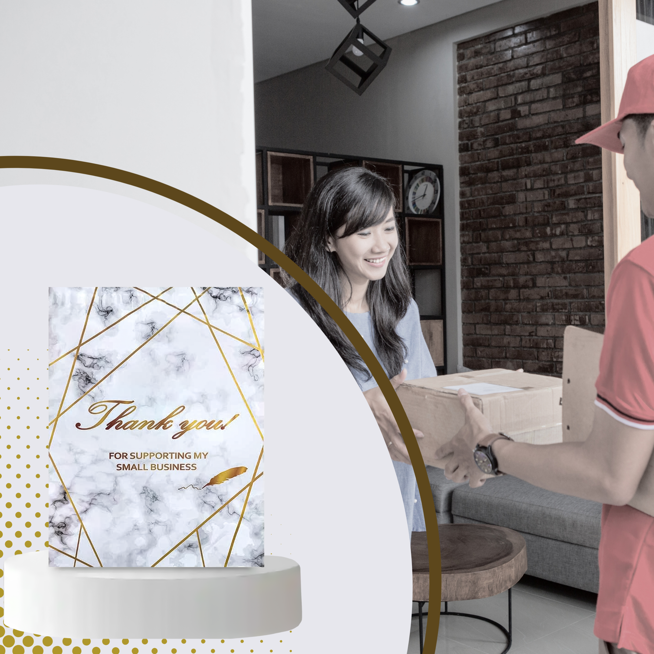 FOLIOPAKI KURIERSKIE MOCNE 255x370 ZŁOTY MARMUR THANK YOU 50szt - obrazek 8