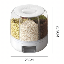 Pojemnik Organizer na Żywność Obrotowy 360 Produkty Sypkie Przyprawy Biały