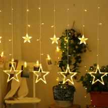 KURTYNA ŚWIETLNA GWIAZDKI LED ZEWNĘTRZNE IP44 WEWNĘTRZNE LAMPKI DEKORACYJNE