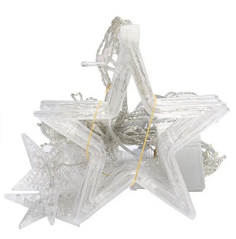 KURTYNA ŚWIETLNA GWIAZDKI LED ZEWNĘTRZNE IP44 WEWNĘTRZNE LAMPKI DEKORACYJNE - obrazek 4