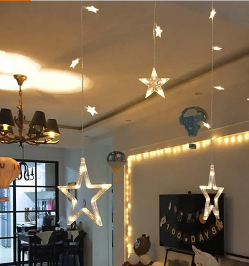 KURTYNA ŚWIETLNA GWIAZDKI LED ZEWNĘTRZNE IP44 WEWNĘTRZNE LAMPKI DEKORACYJNE - obrazek 6