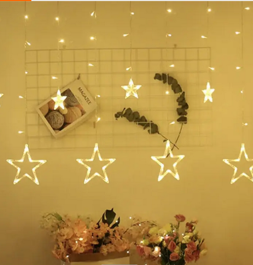 KURTYNA ŚWIETLNA GWIAZDKI LED ZEWNĘTRZNE IP44 WEWNĘTRZNE LAMPKI DEKORACYJNE - obrazek 7