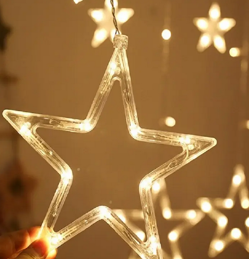 KURTYNA ŚWIETLNA GWIAZDKI LED ZEWNĘTRZNE IP44 WEWNĘTRZNE LAMPKI DEKORACYJNE - obrazek 8