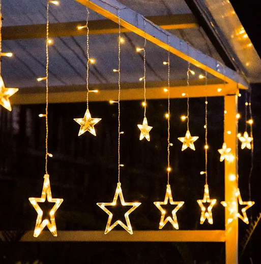 KURTYNA ŚWIETLNA GWIAZDKI LED ZEWNĘTRZNE IP44 WEWNĘTRZNE LAMPKI DEKORACYJNE - obrazek 10