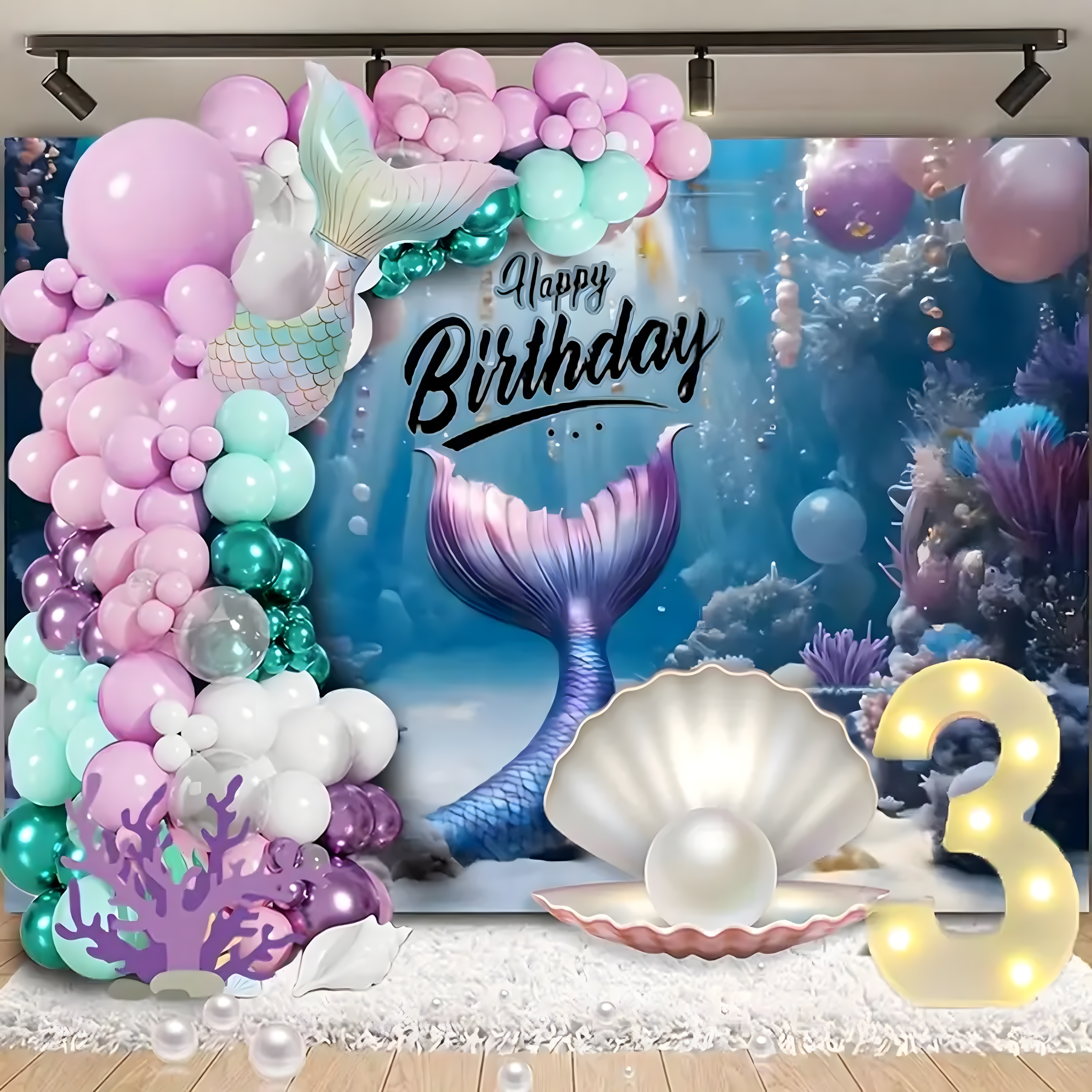 Girlanda Balonowa Balon Zestaw Balonów Łuk Balony Urodzinowe Syrenka 97 ele - obrazek 10