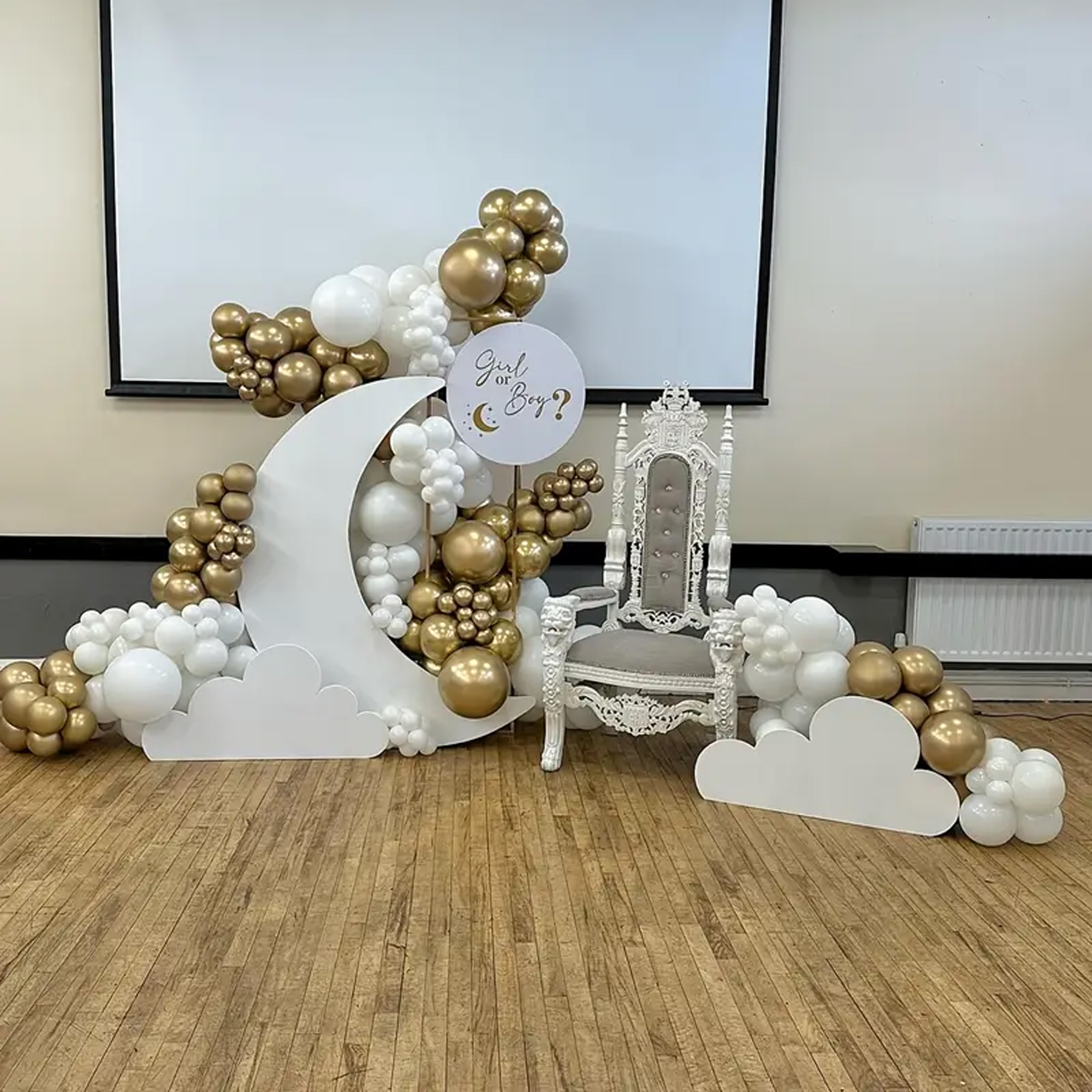 Girlanda Balonowa Zestaw Balonów na Urodziny Wesele Złote Białe 110 ele - obrazek 10